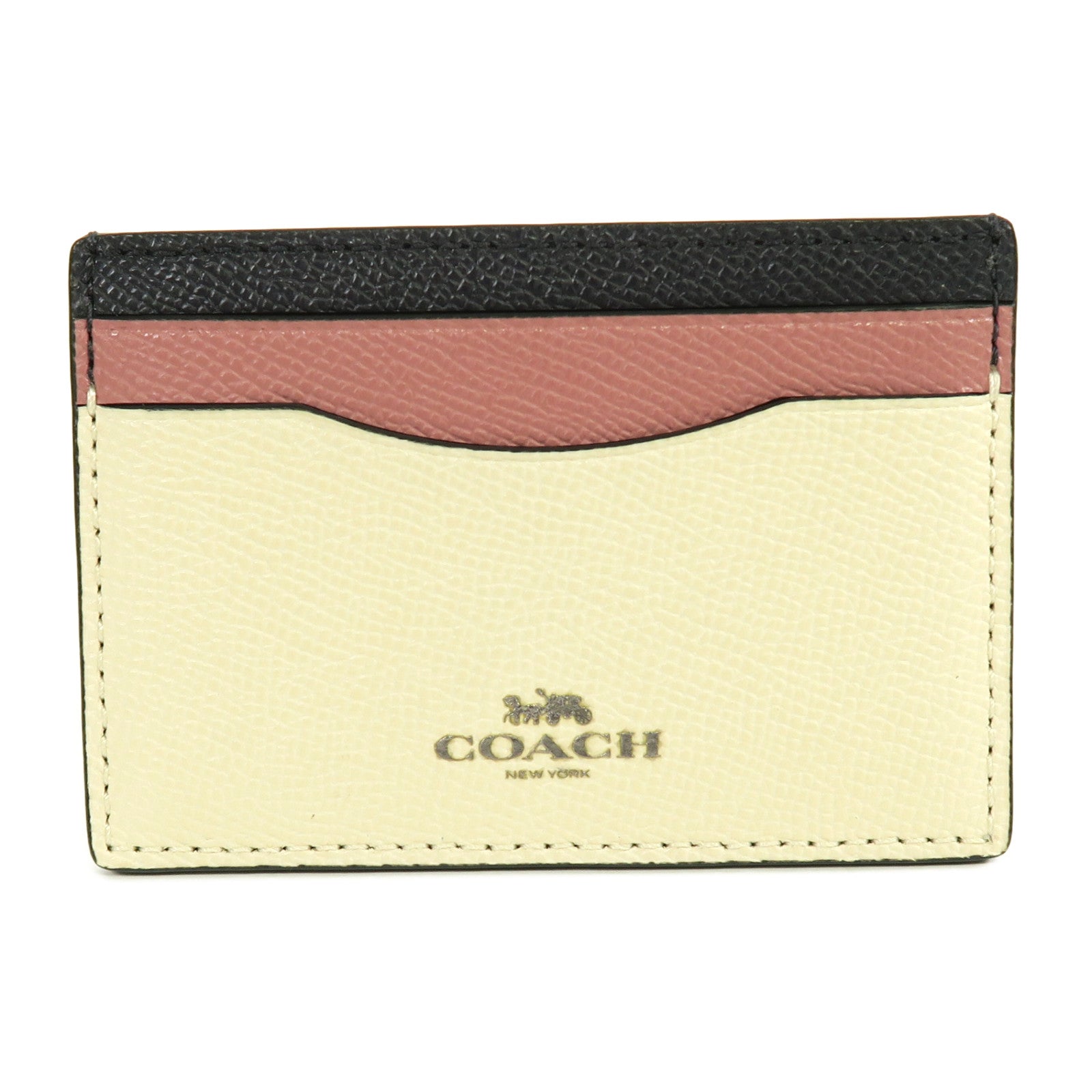 COACH 牛皮皮革Card Case卡片套白色/粉紅色/藍色