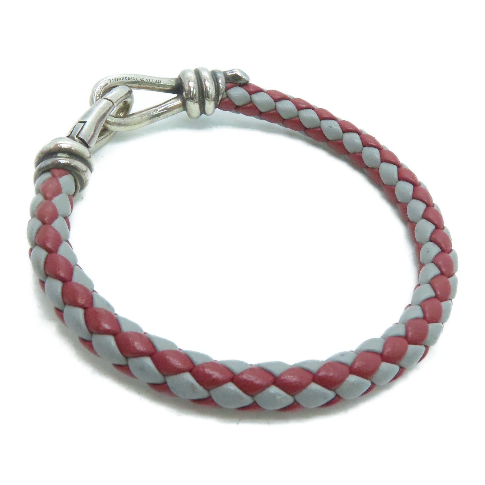 TIFFANY＆CO 牛皮皮革Bracelet手带红色/灰色
