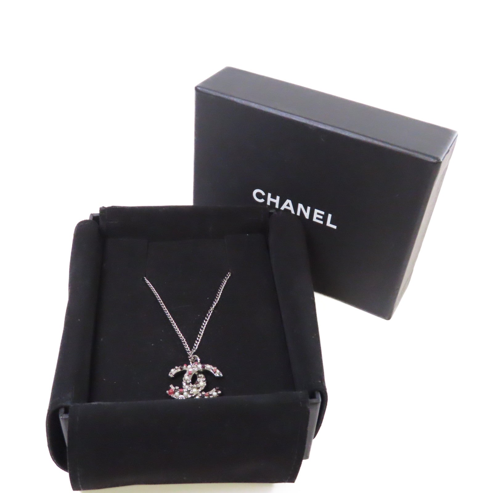 CHANEL 金屬/PVC CC Necklace項鏈銀色/彩色