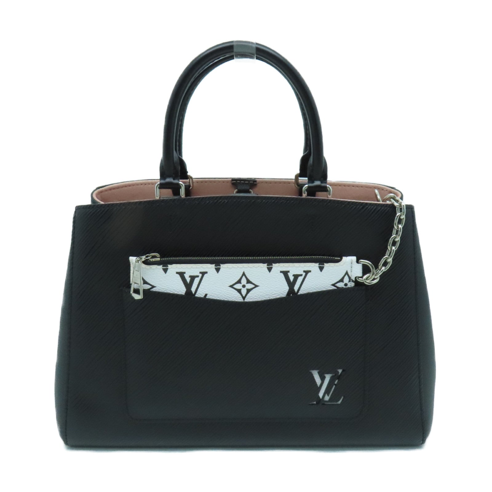 LOUIS VUITTON Epi Marelle MM銀扣肩背袋黑色
