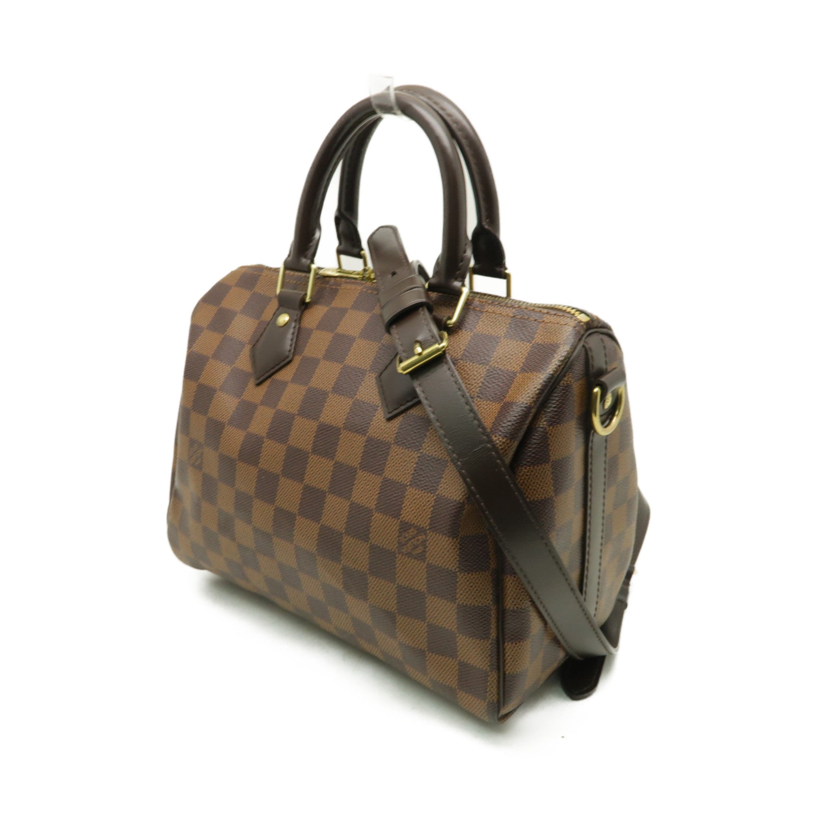 LOUIS VUITTON Damier Speedy 25 Bandoultere金扣手挽肩背兩用袋棕色