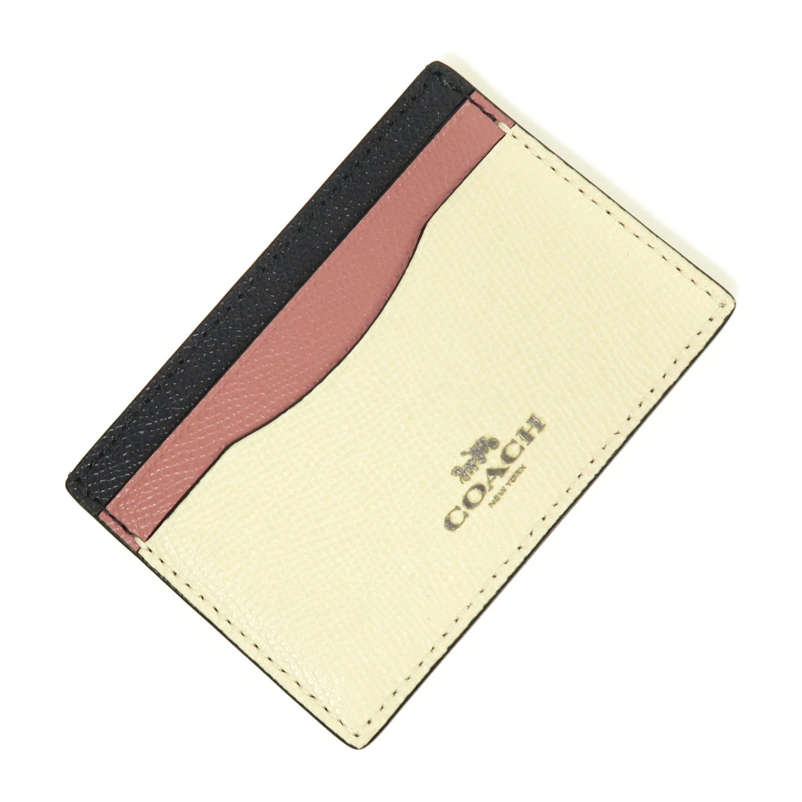 COACH 牛皮皮革Card Case卡片套白色/粉紅色/藍色