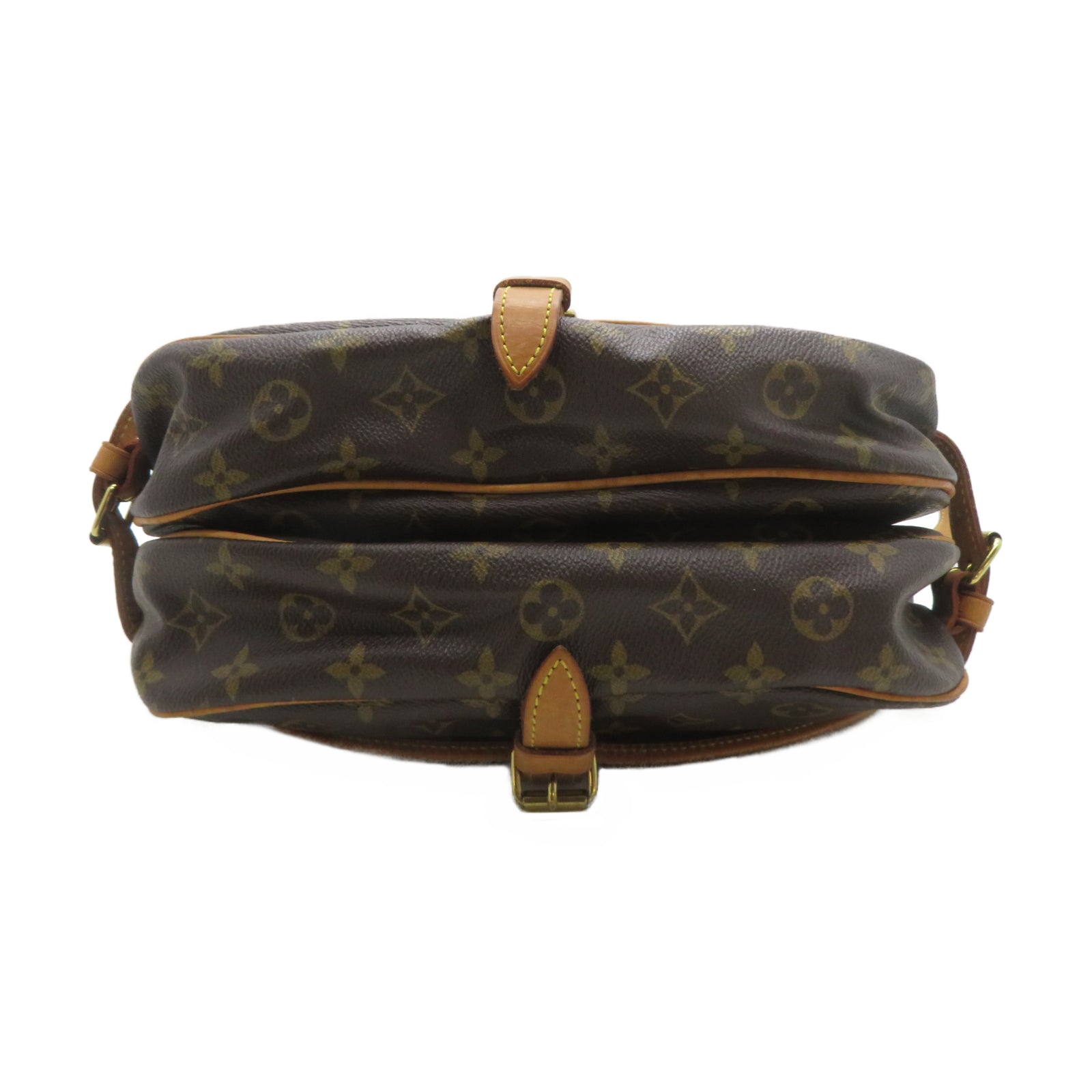 LOUIS VUITTON Monogram Saumur 30金扣肩背袋啡色