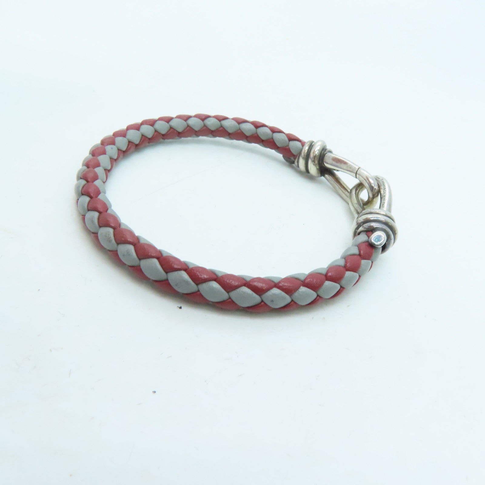 TIFFANY＆CO 牛皮皮革Bracelet手带红色/灰色