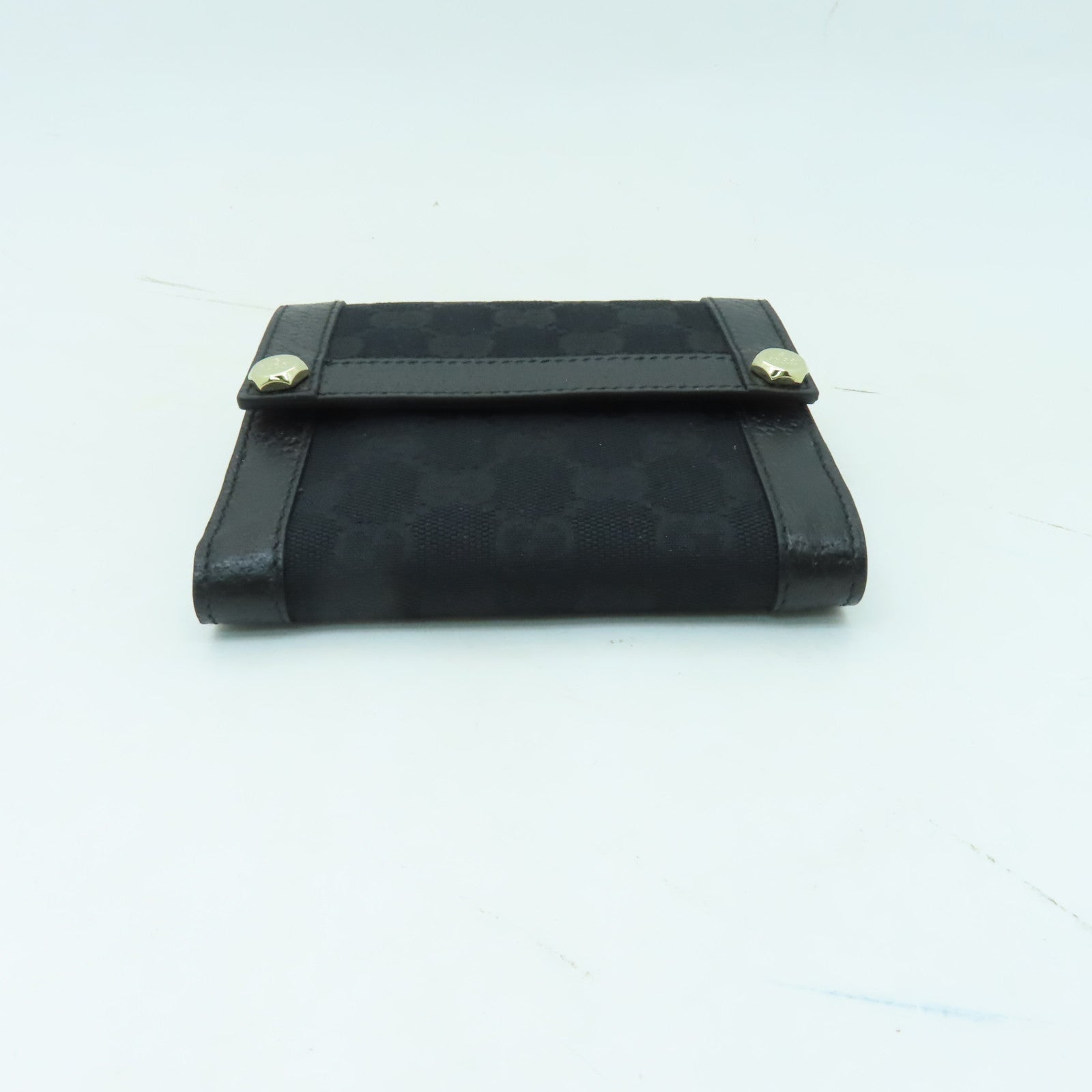 GUCCI 帆布Wallet金扣錢包黑色