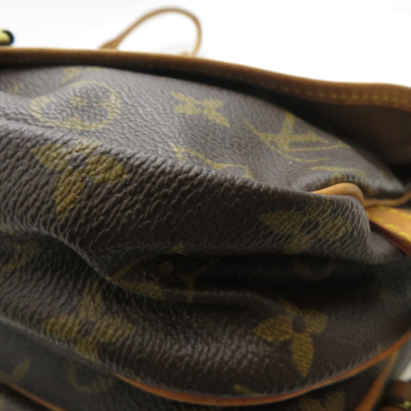 LOUIS VUITTON Monogram Saumur 30金扣肩背袋啡色