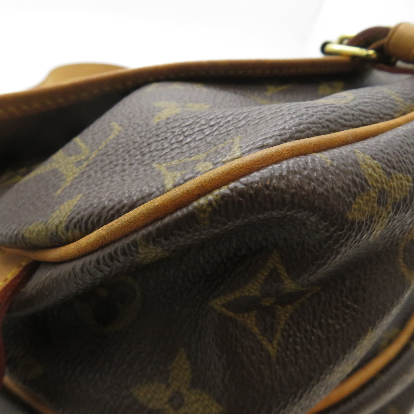 LOUIS VUITTON Monogram Saumur 30金扣肩背袋啡色