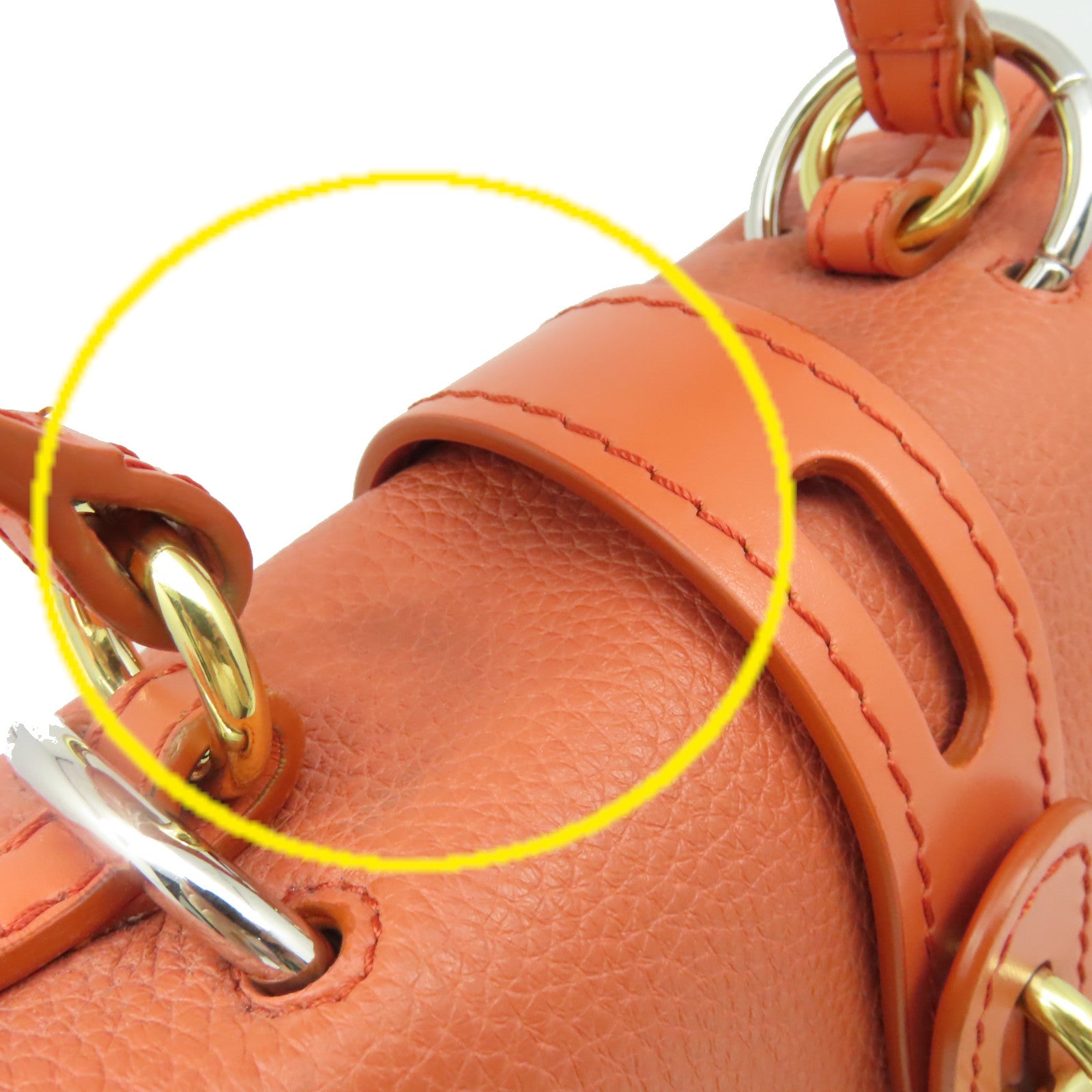 Chloe 牛皮皮革2Way Shoulder Bag手挽肩背兩用袋橙啡色