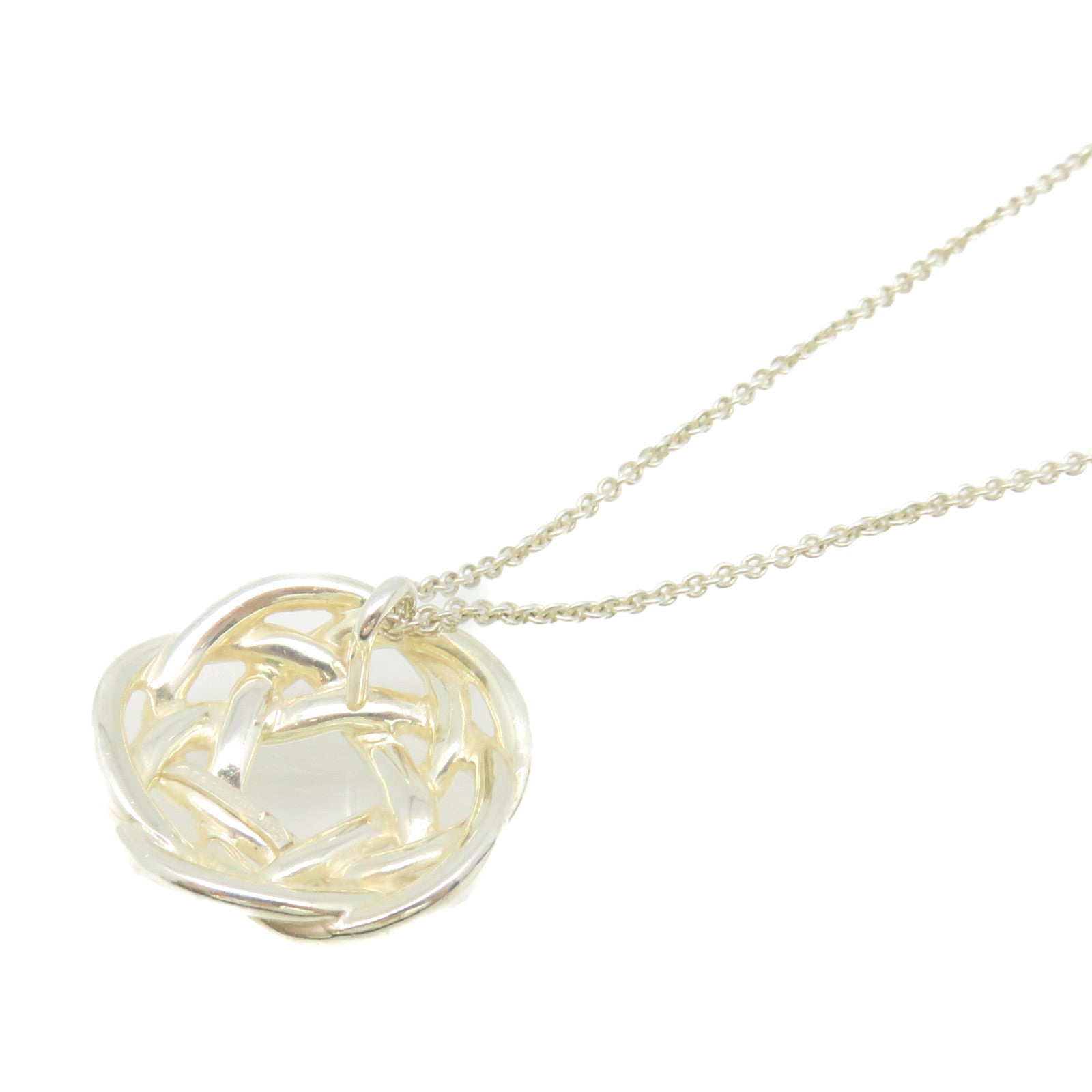 TIFFANY&amp;CO 925 Sterling Silver Knot Necklace Necklace