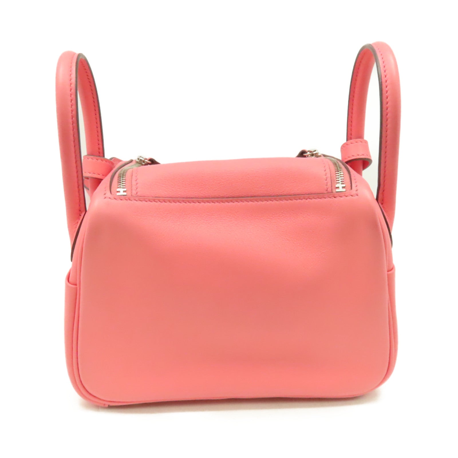 HERMES Swift皮革Mini Lindy Shoulder Bag銀扣手挽肩背兩用袋Rose D'ete夏日玫瑰粉色