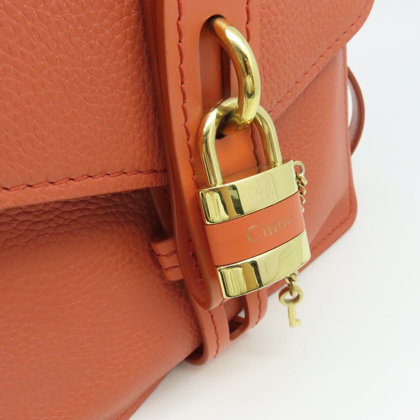 Chloe 牛皮皮革2Way Shoulder Bag手挽肩背兩用袋橙啡色