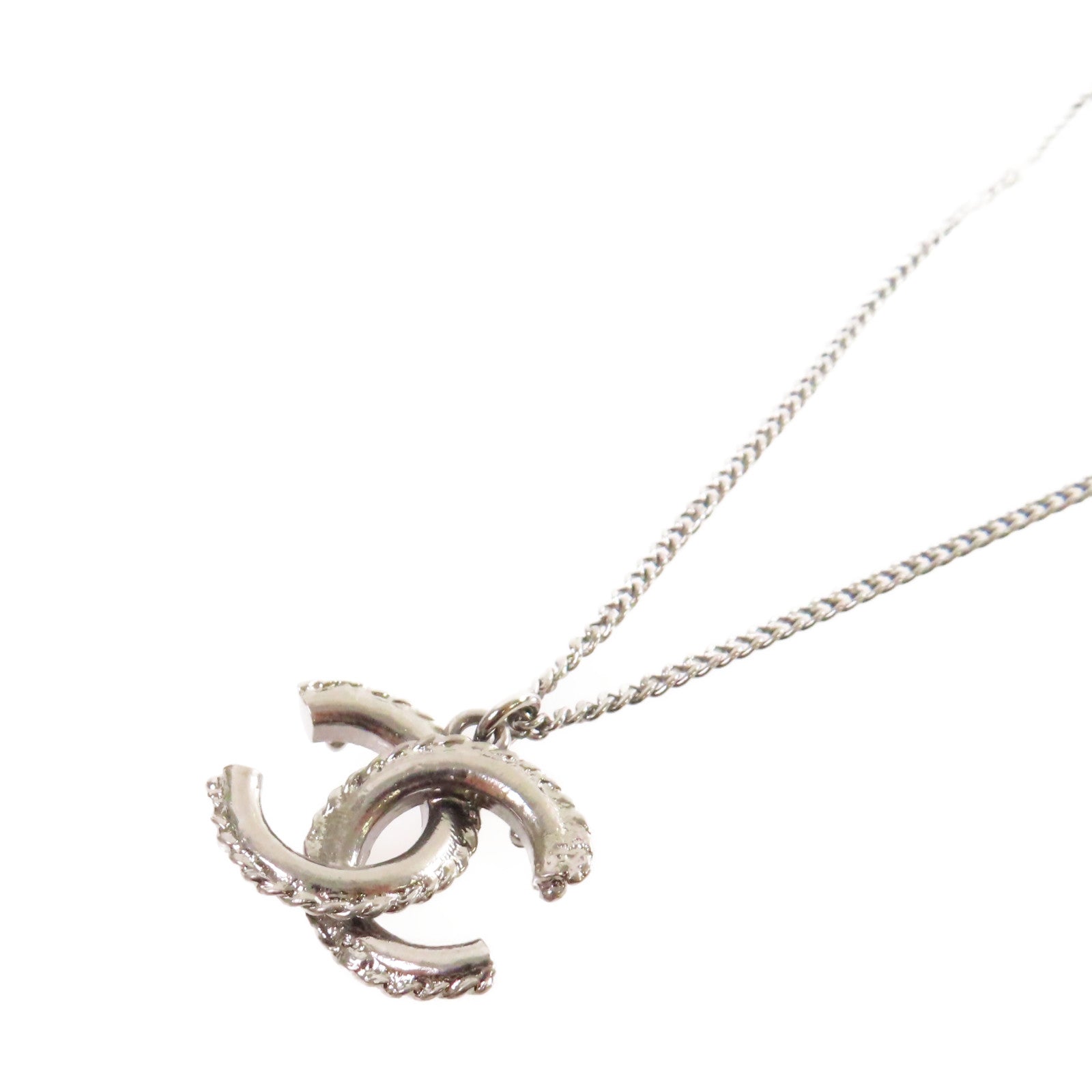 CHANEL 金屬/PVC CC Necklace項鏈銀色/彩色
