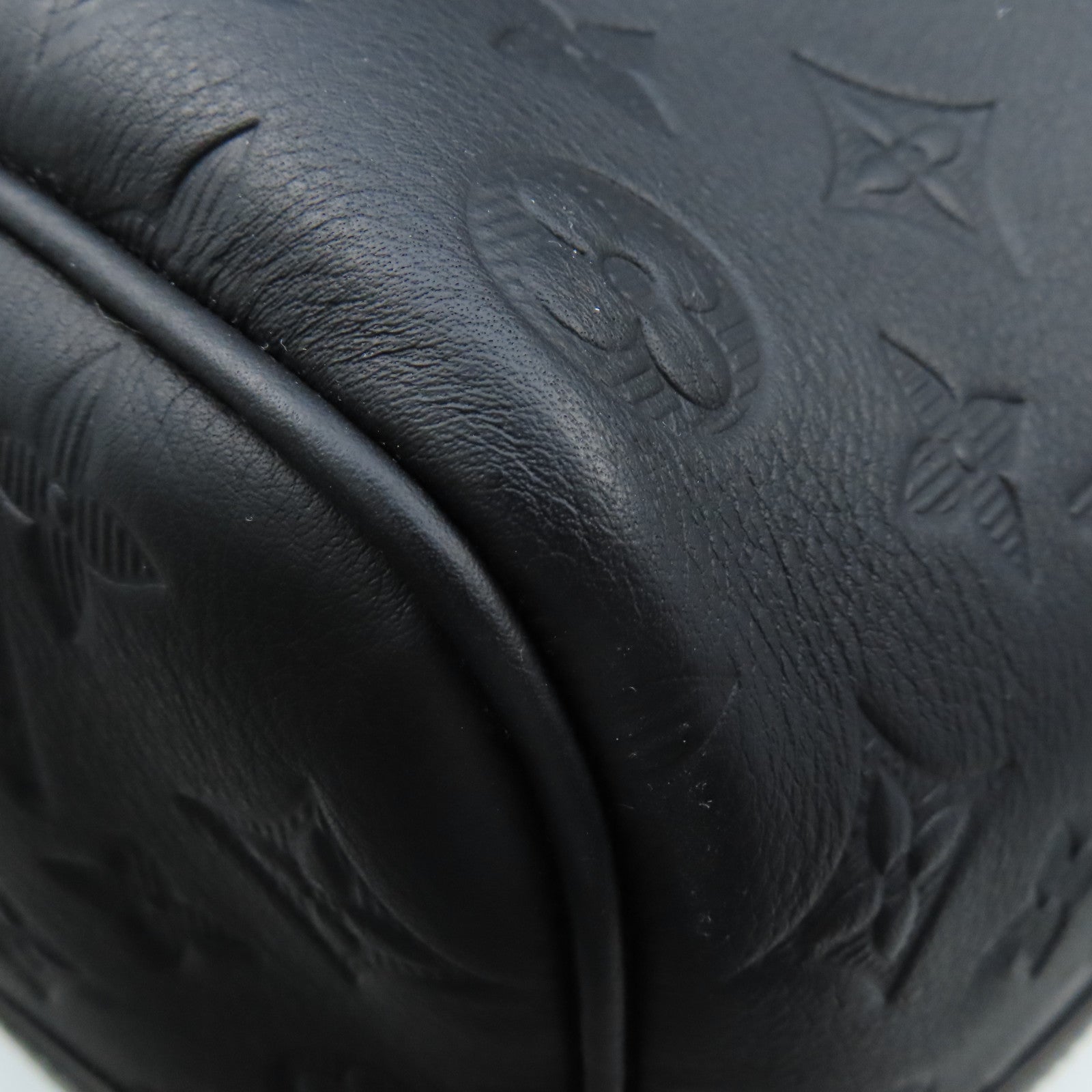 LOUIS VUITTON Monogram Shadow Keepall 50 Bandoulie Boston Bag旅行包黑色