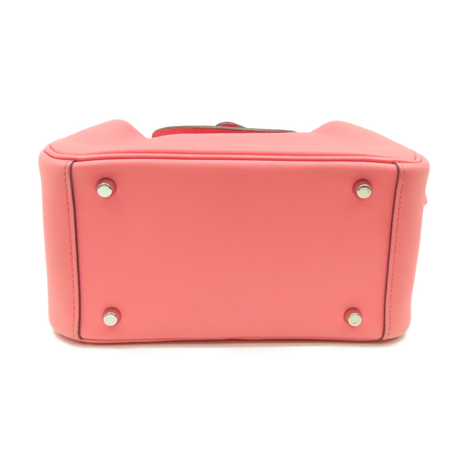 HERMES Swift皮革Mini Lindy Shoulder Bag銀扣手挽肩背兩用袋Rose D'ete夏日玫瑰粉色
