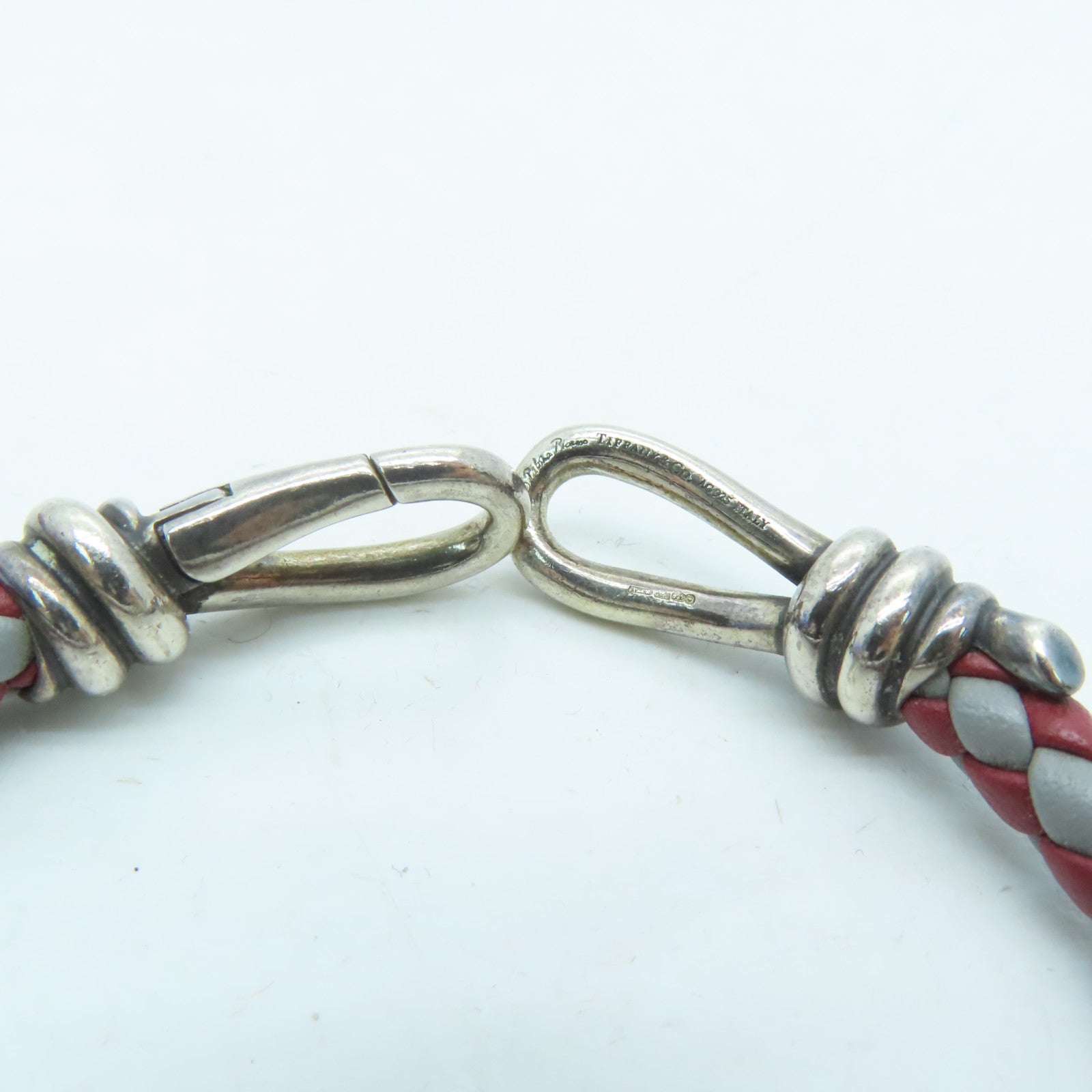 TIFFANY＆CO 牛皮皮革Bracelet手带红色/灰色