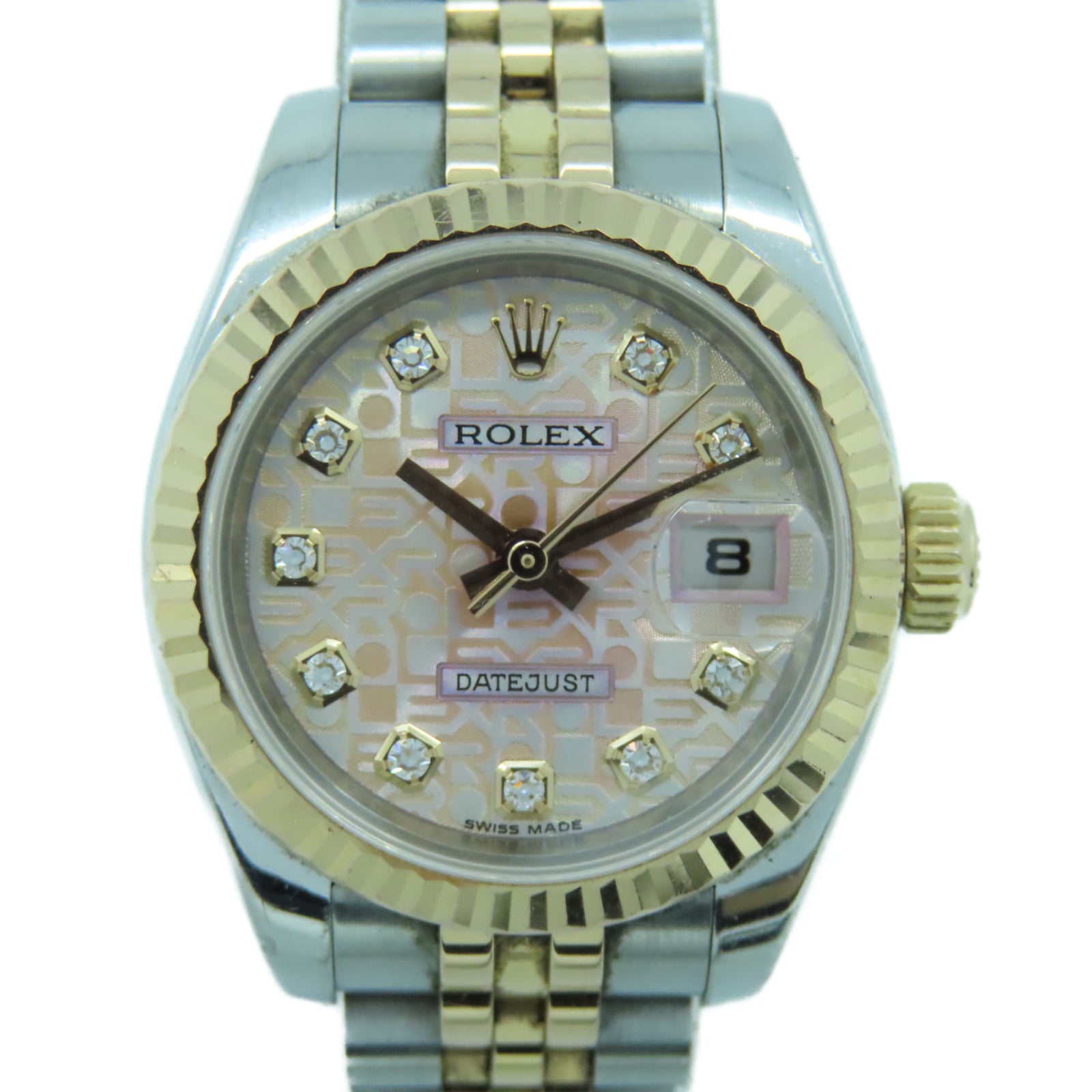 ROLEX 18K玫瑰金Datejust 26mm不鏽鋼手錶自動機芯粉紅色