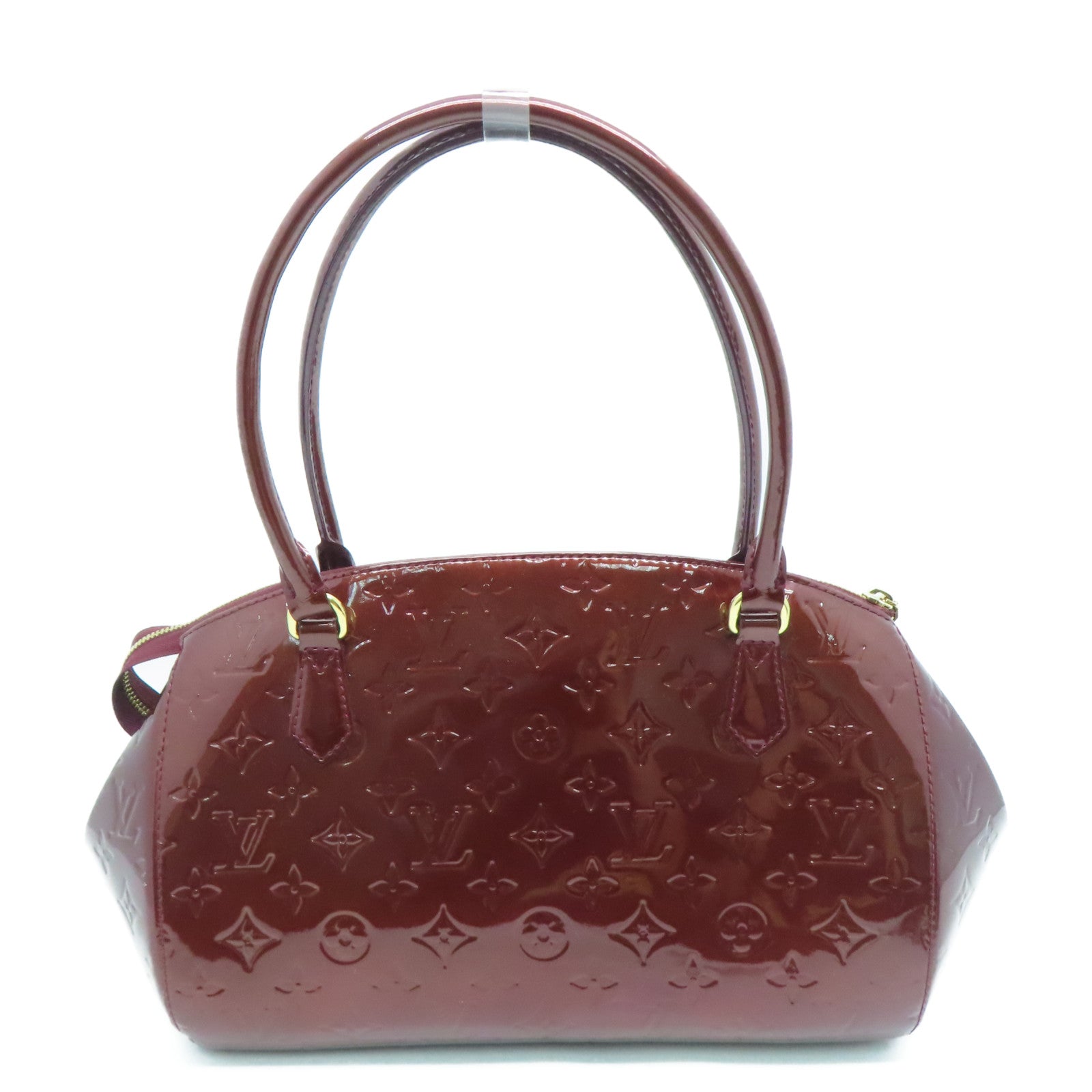 LOUIS VUITTON 【Sharp Discount】Vernis Sherwood GM Gold Buckle Hand Bag Wine Red