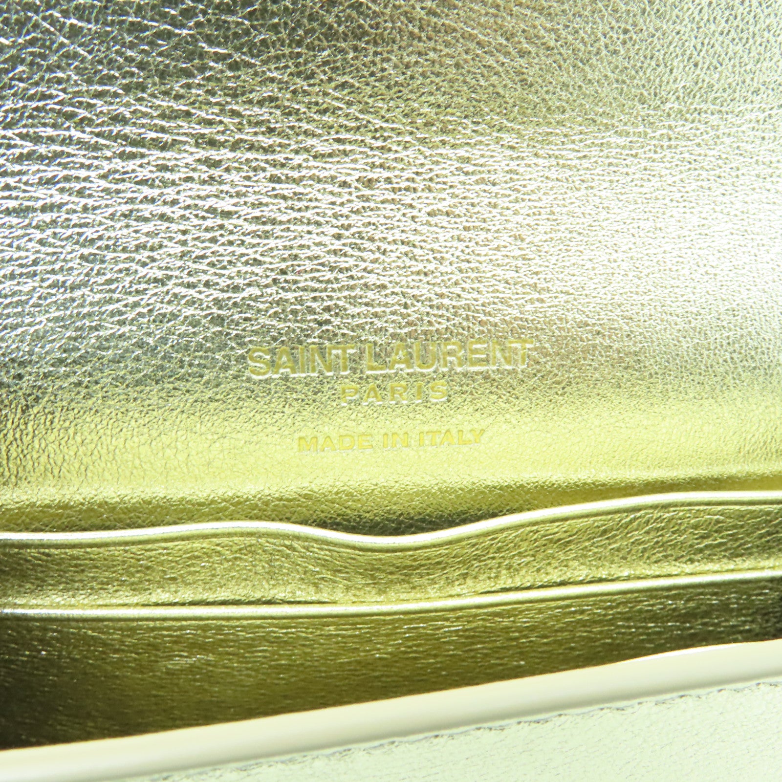 SAINT LAURENT 牛皮皮革Wallet金扣錢包金色