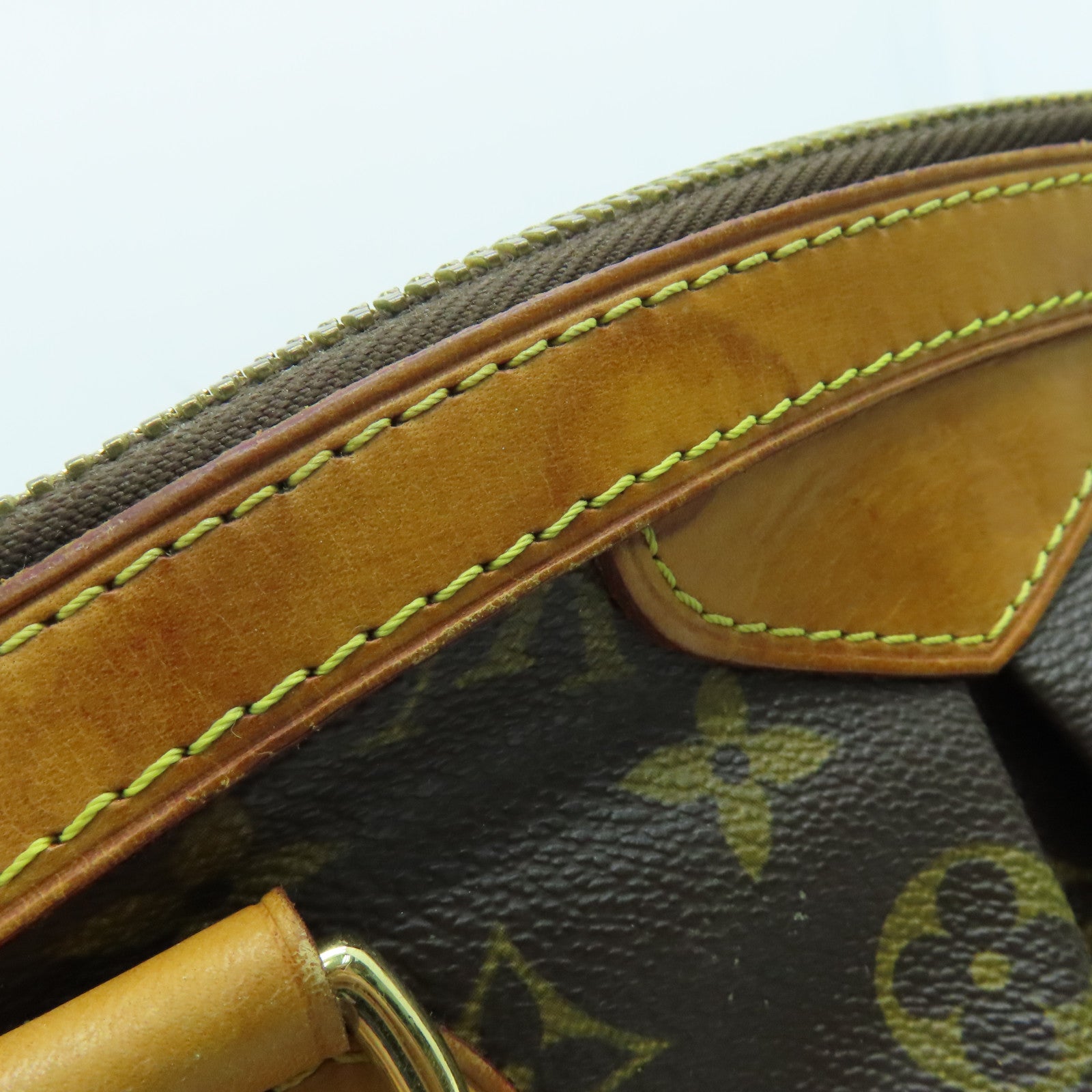 LOUIS VUITTON Monogram Tivoli PM Handle Bag Gold Buckle Brown