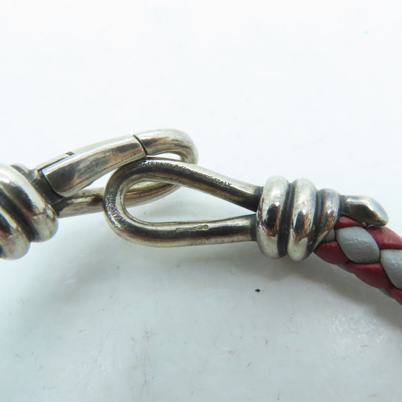 TIFFANY＆CO 牛皮皮革Bracelet手带红色/灰色