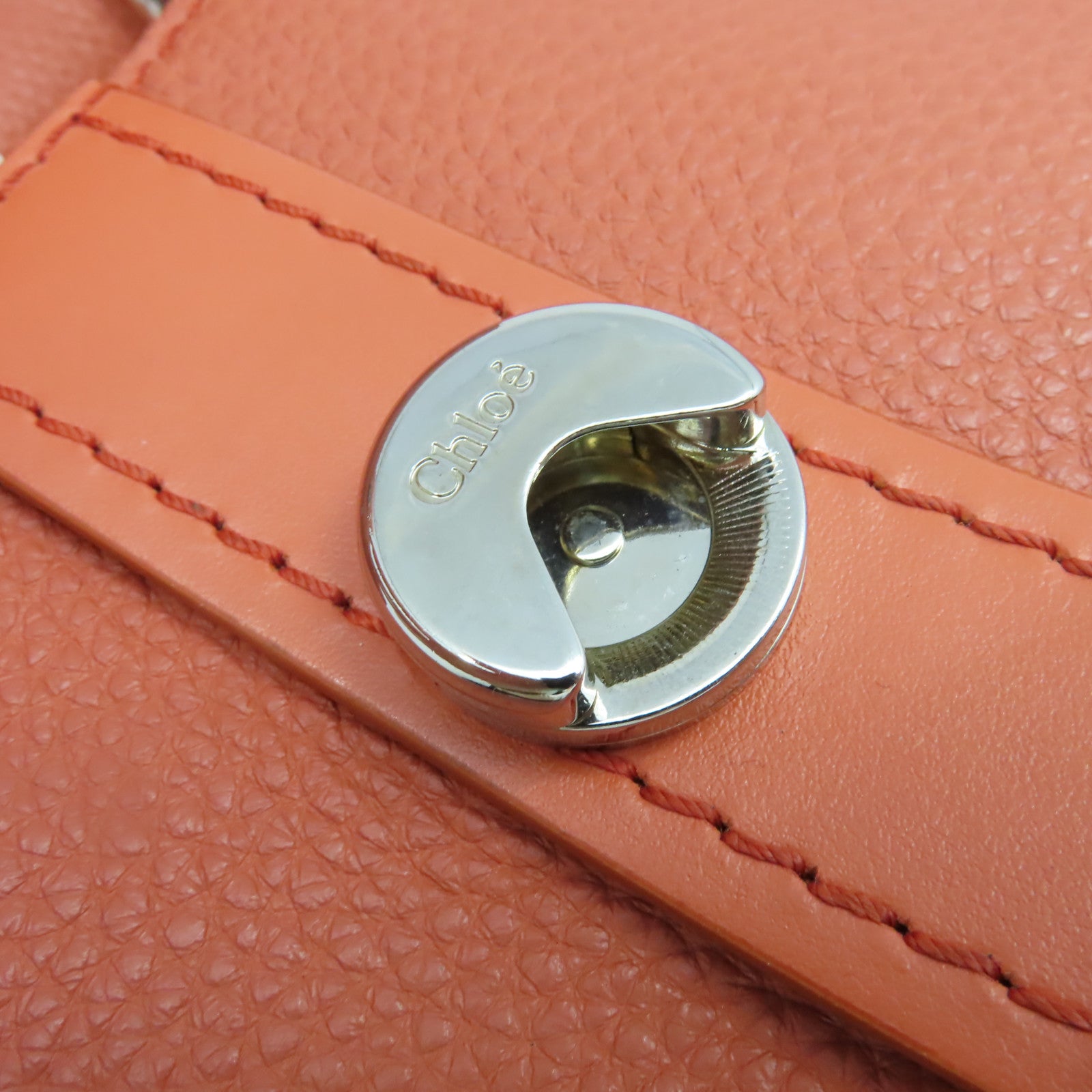 Chloe 牛皮皮革2Way Shoulder Bag手挽肩背兩用袋橙啡色