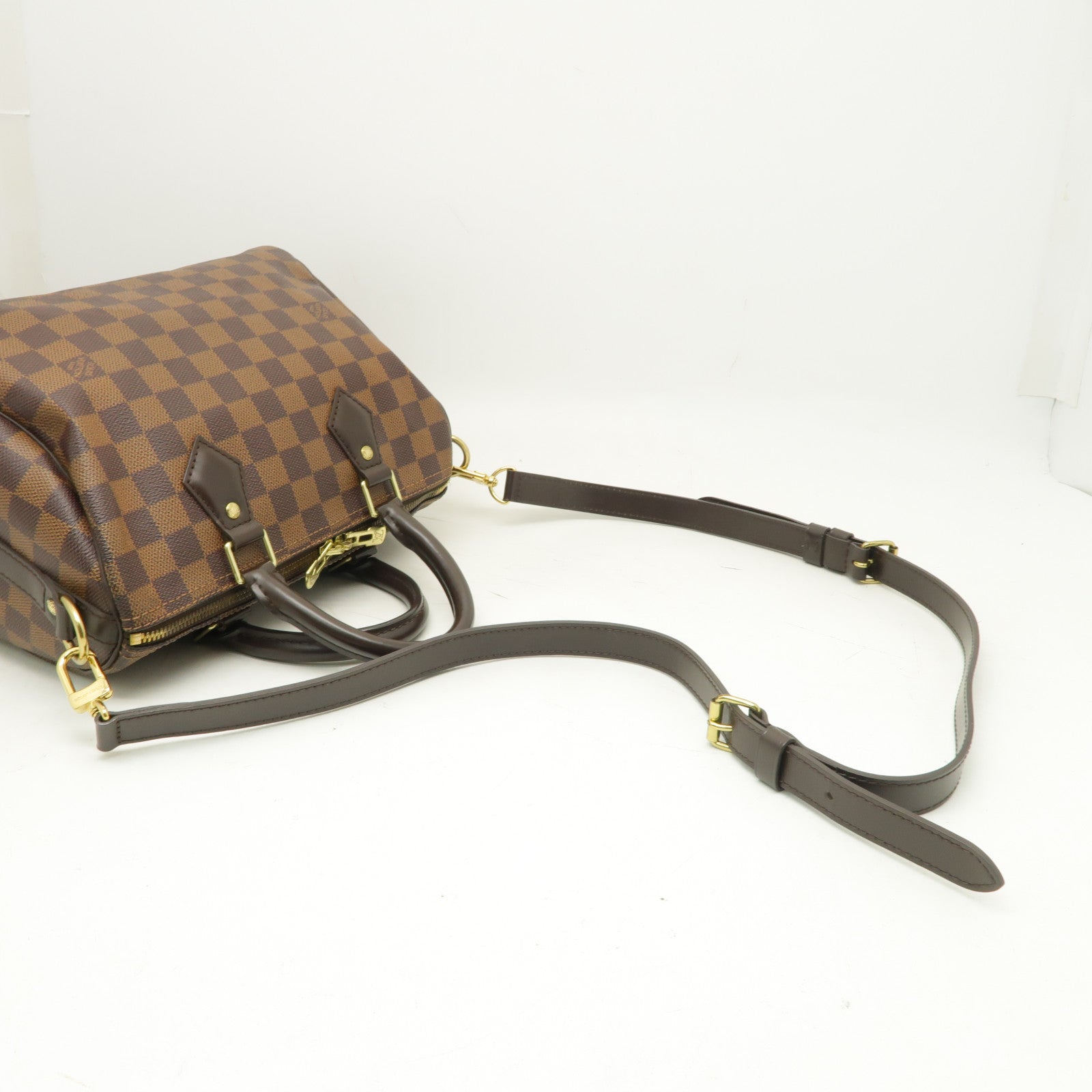 LOUIS VUITTON Damier Speedy 25 Bandoultere金扣手挽肩背兩用袋棕色