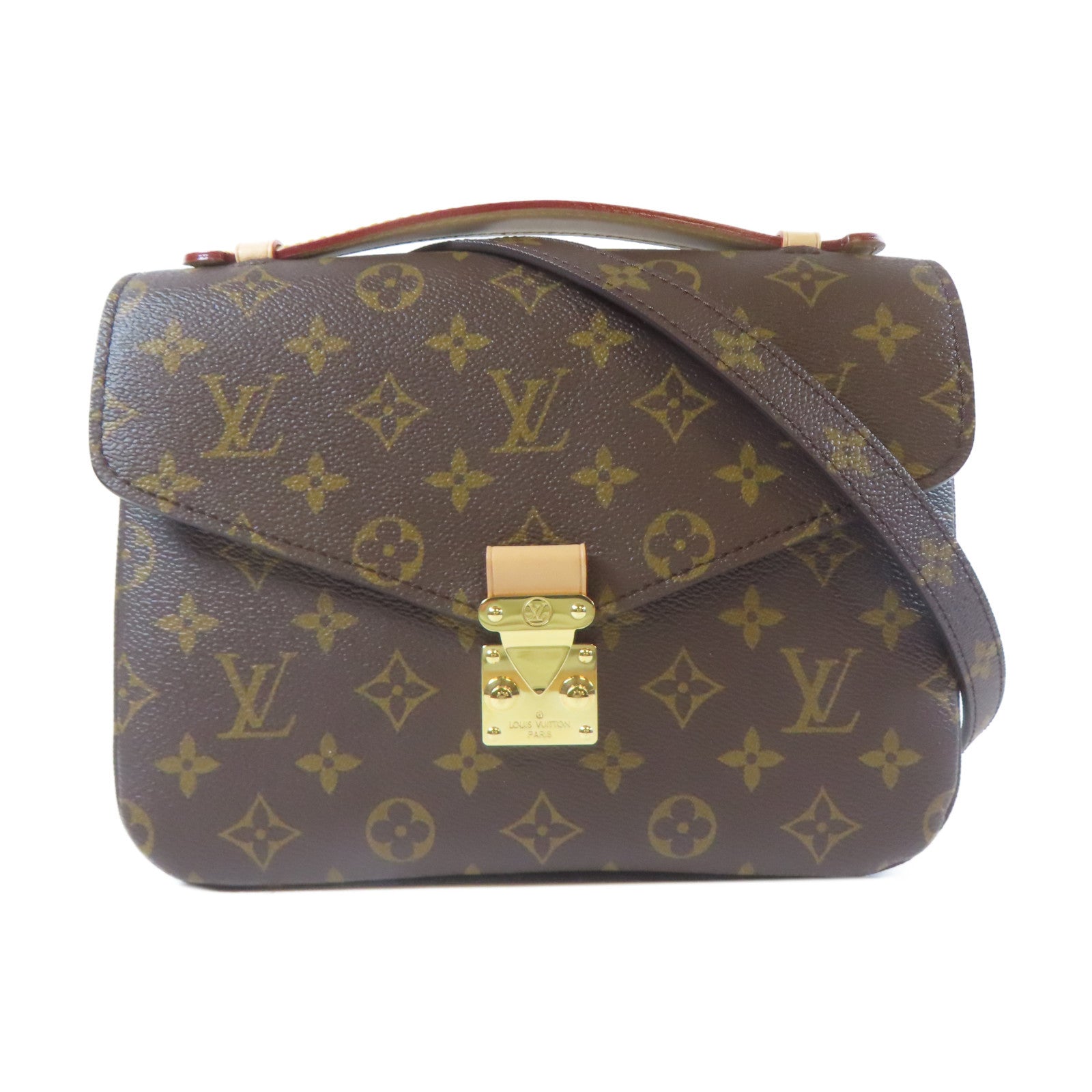 LOUIS VUITTON Monogram Pochette Metis金扣手挽肩背兩用袋啡色