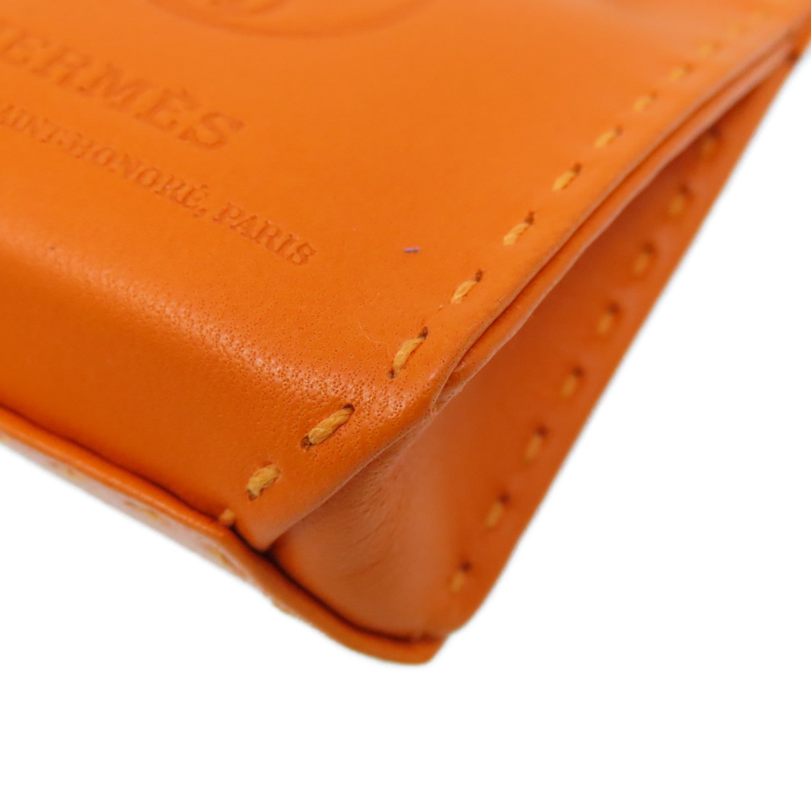HERMES Swift皮革Shopping Bag Charm挂饰Orange/橙色