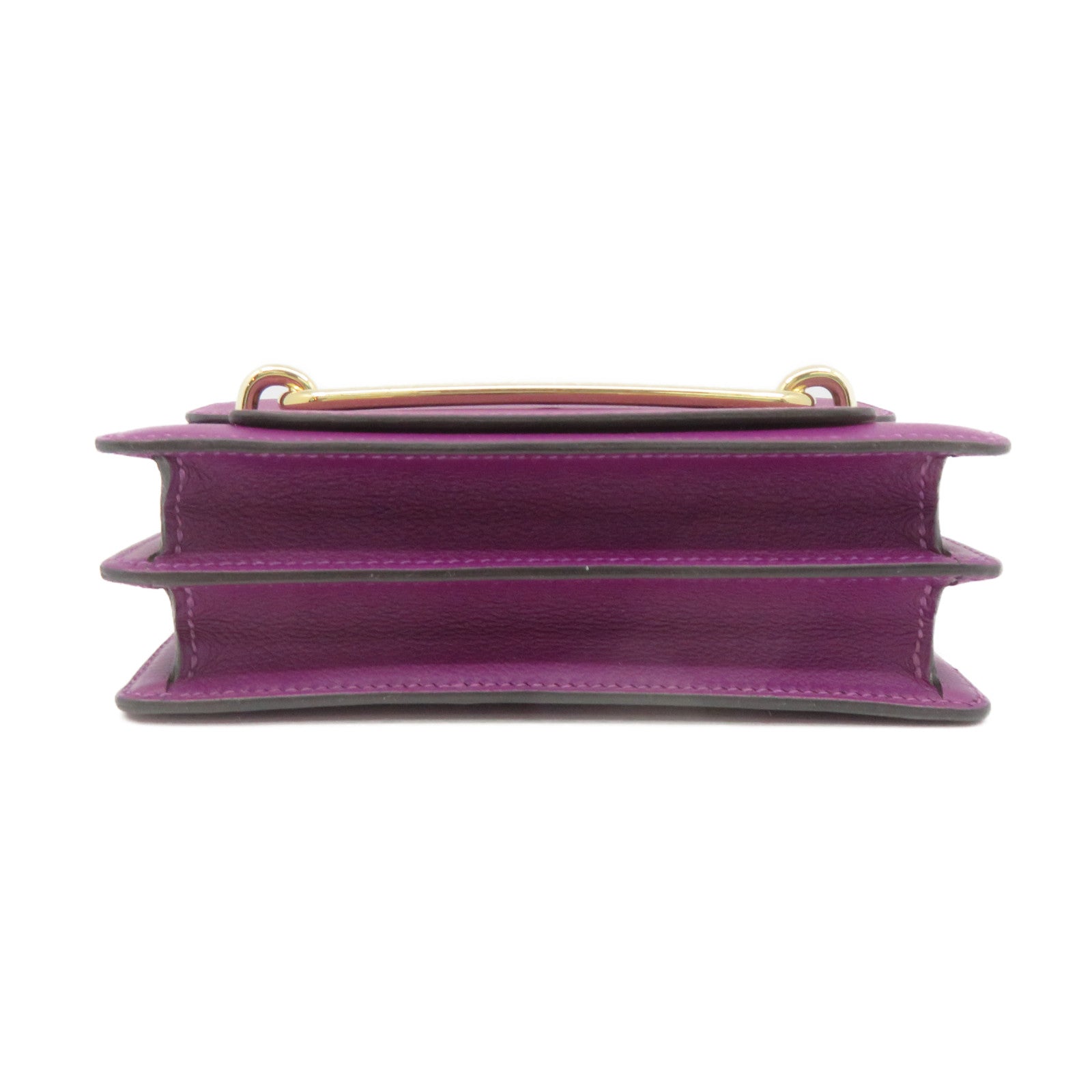 HERMES Ecercolor皮革Mini Roulis Shoulder Bag金扣肩背袋紫色