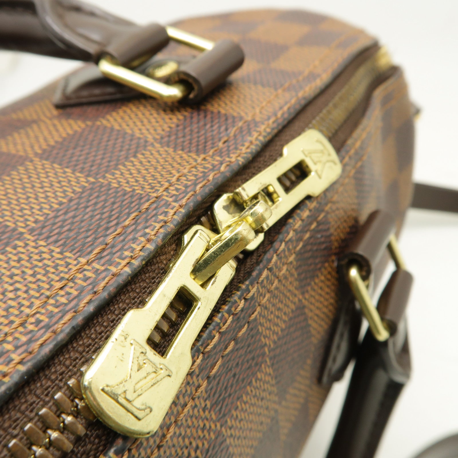 LOUIS VUITTON Damier Speedy 25 Bandoultere金扣手挽肩背兩用袋棕色
