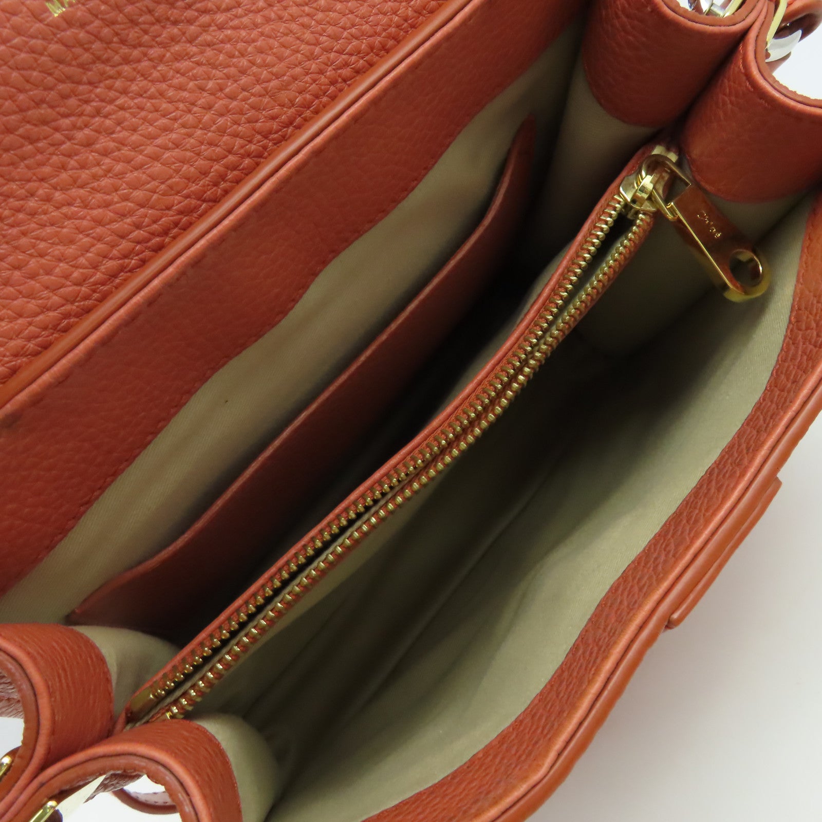 Chloe 牛皮皮革2Way Shoulder Bag手挽肩背兩用袋橙啡色