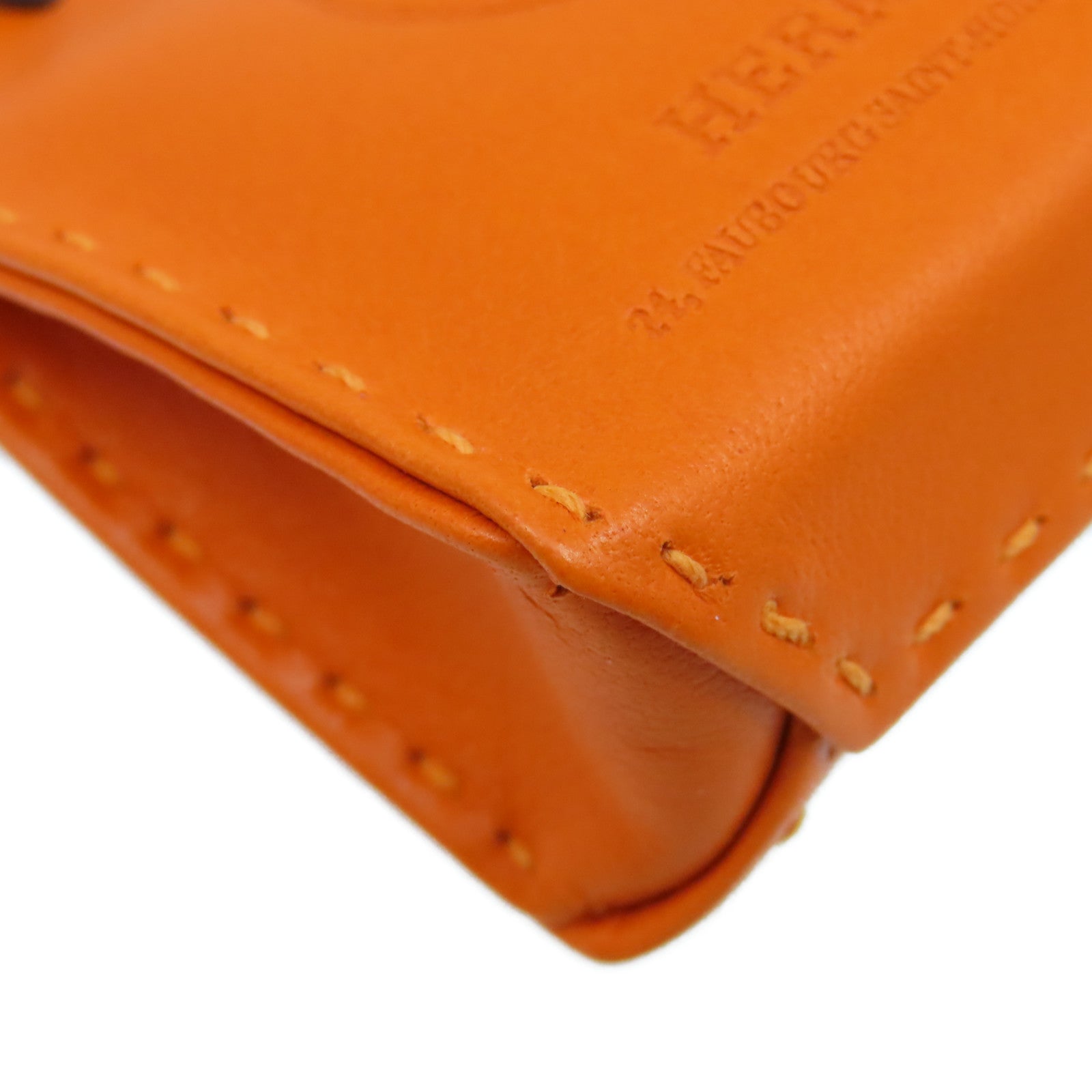 HERMES Swift皮革Shopping Bag Charm挂饰Orange/橙色