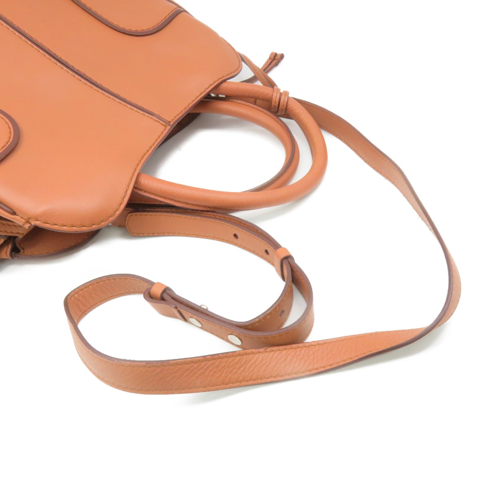 TOD’S 【激減優惠】牛皮皮革2Way Shoulder Bag手挽肩背兩用袋啡色