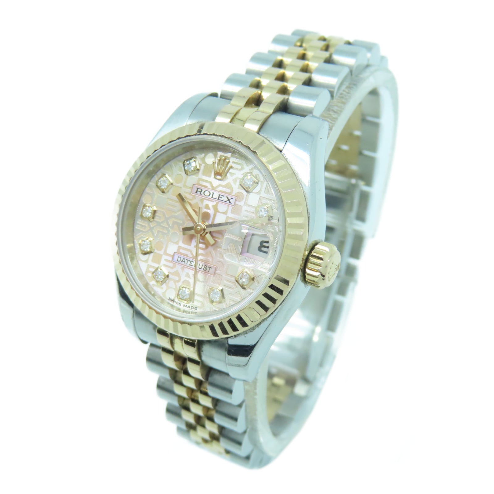 ROLEX 18K玫瑰金Datejust 26mm不鏽鋼手錶自動機芯粉紅色