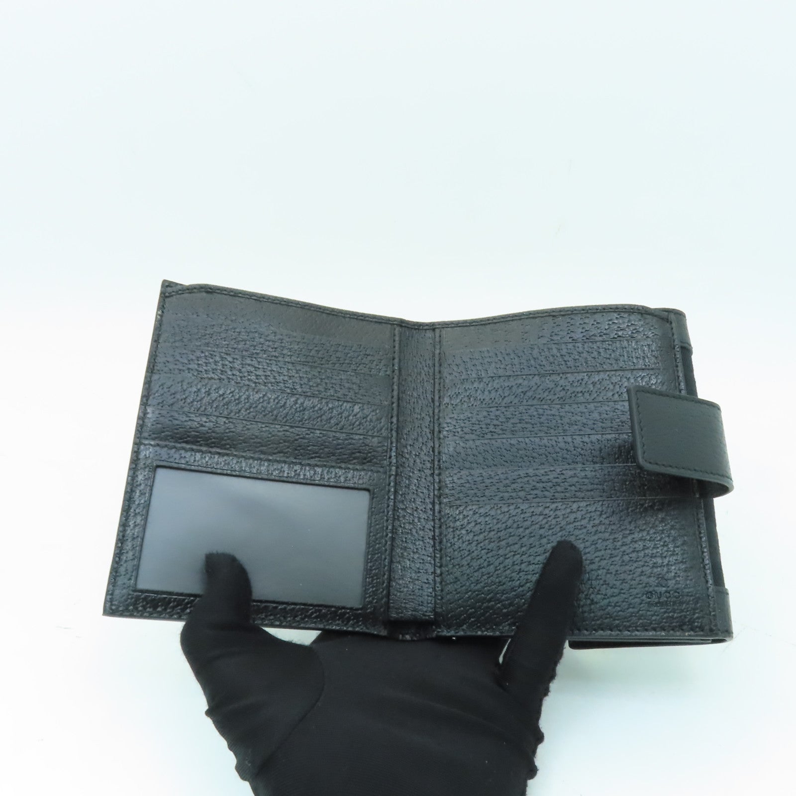 GUCCI 帆布Wallet金扣錢包黑色