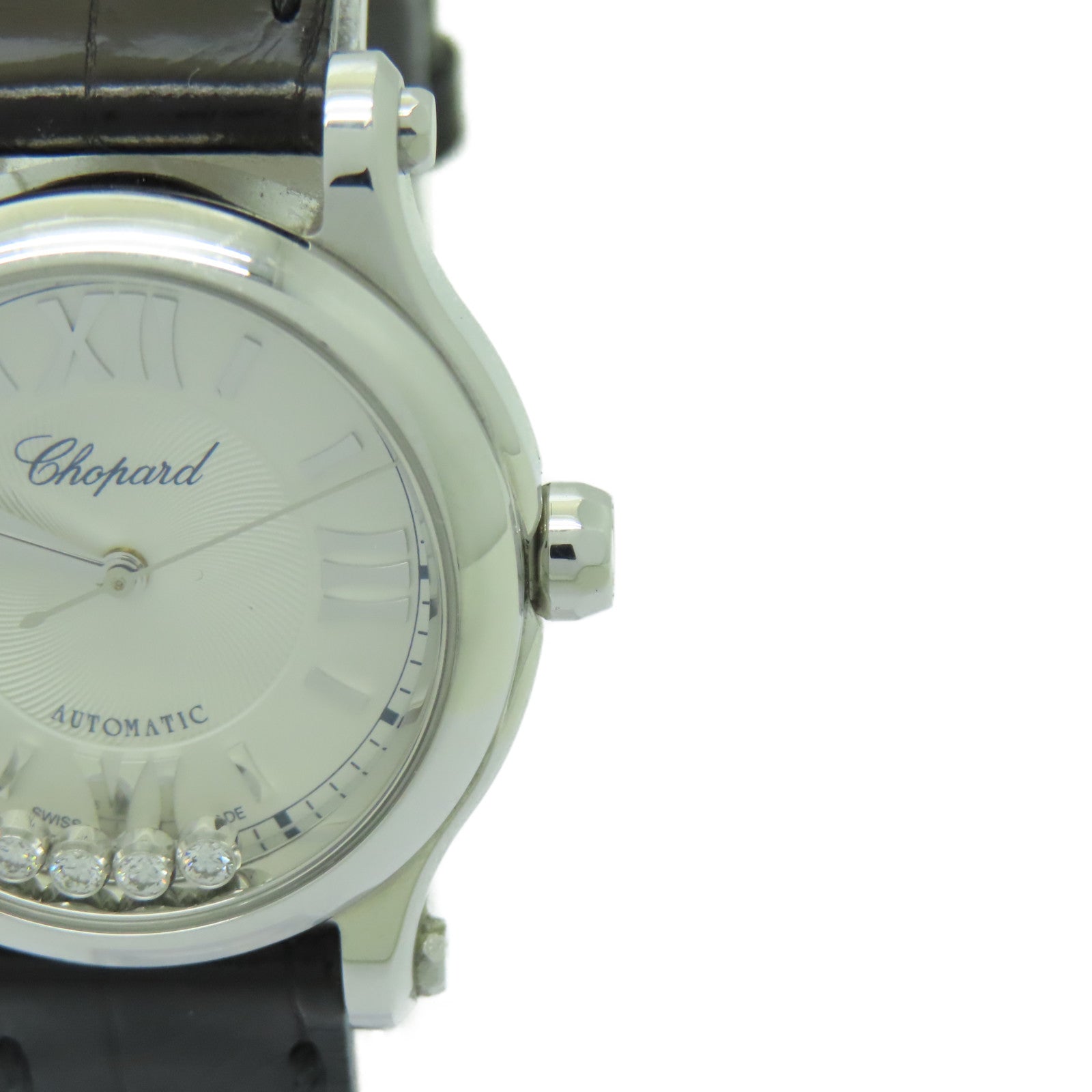 Chopard Happy Sport 5 Dia皮革/不鏽鋼手錶自動機芯白色