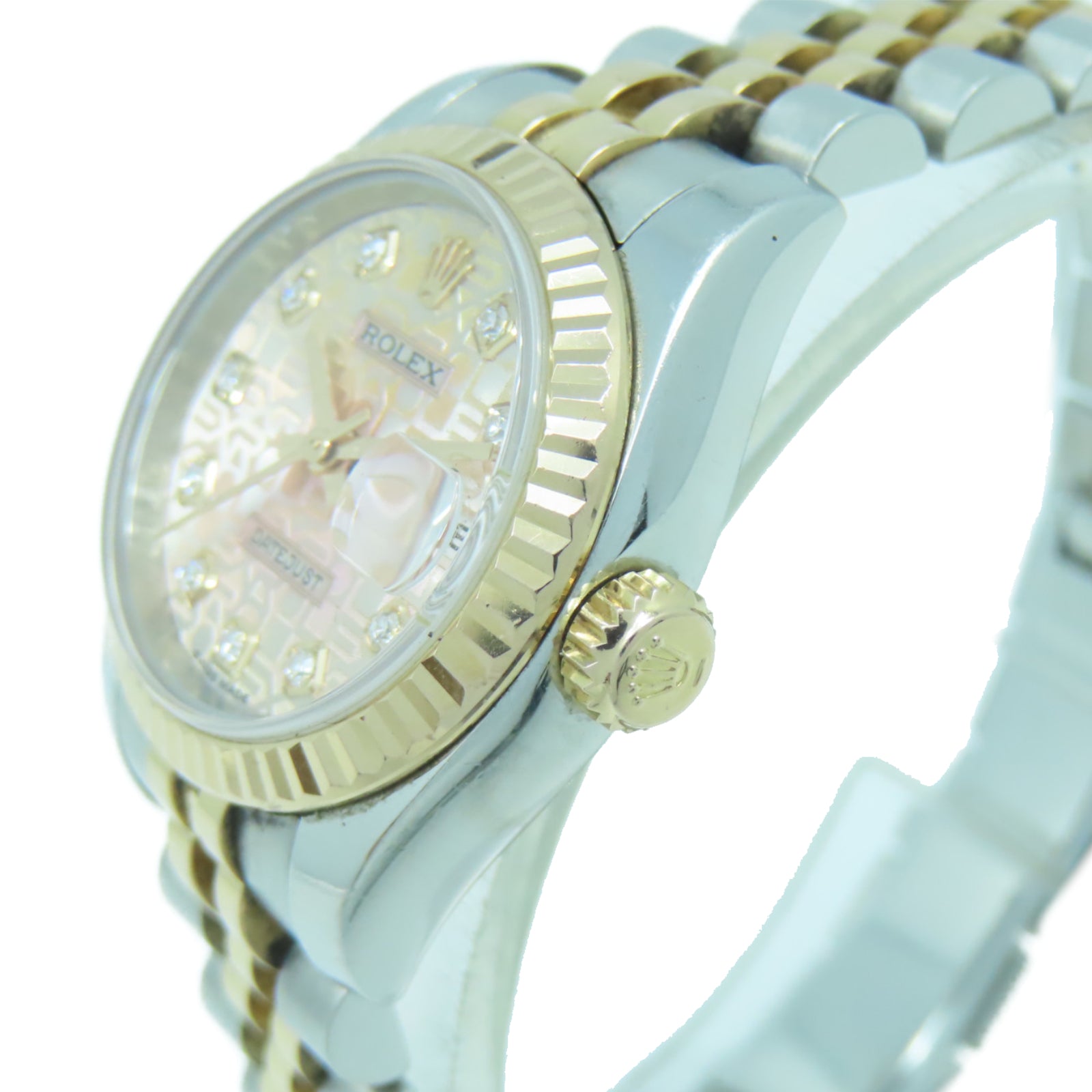 ROLEX 18K玫瑰金Datejust 26mm不鏽鋼手錶自動機芯粉紅色
