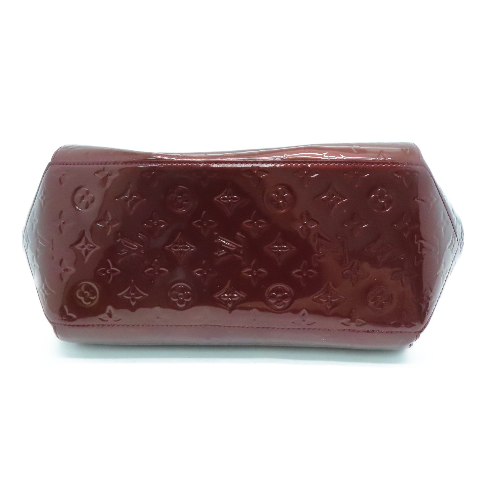 LOUIS VUITTON 【Sharp Discount】Vernis Sherwood GM Gold Buckle Hand Bag Wine Red