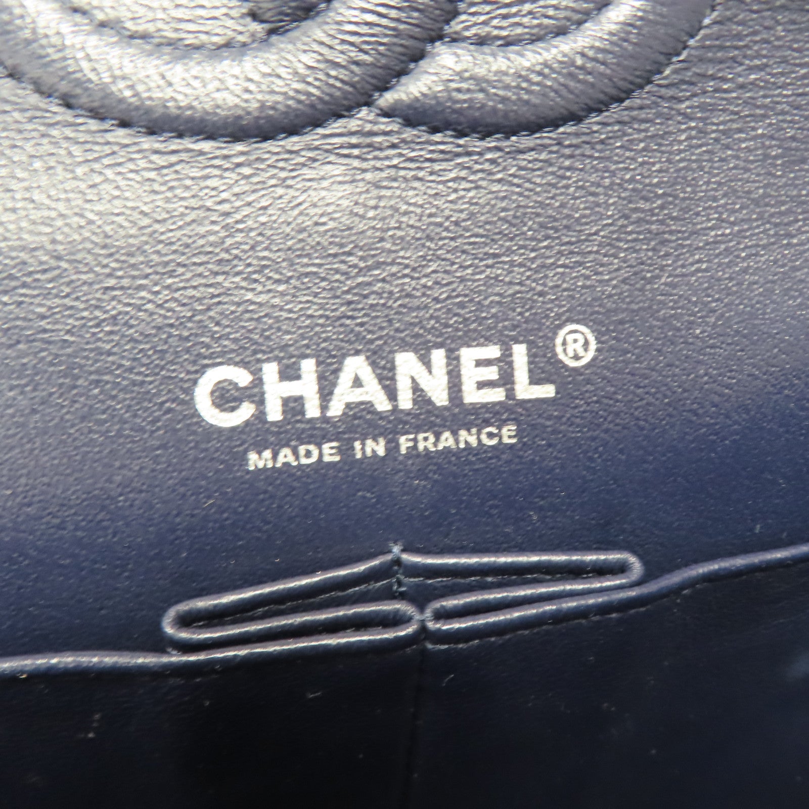CHANEL 菱格羊毛Chain Shoulder銀扣鏈帶肩背袋藍色