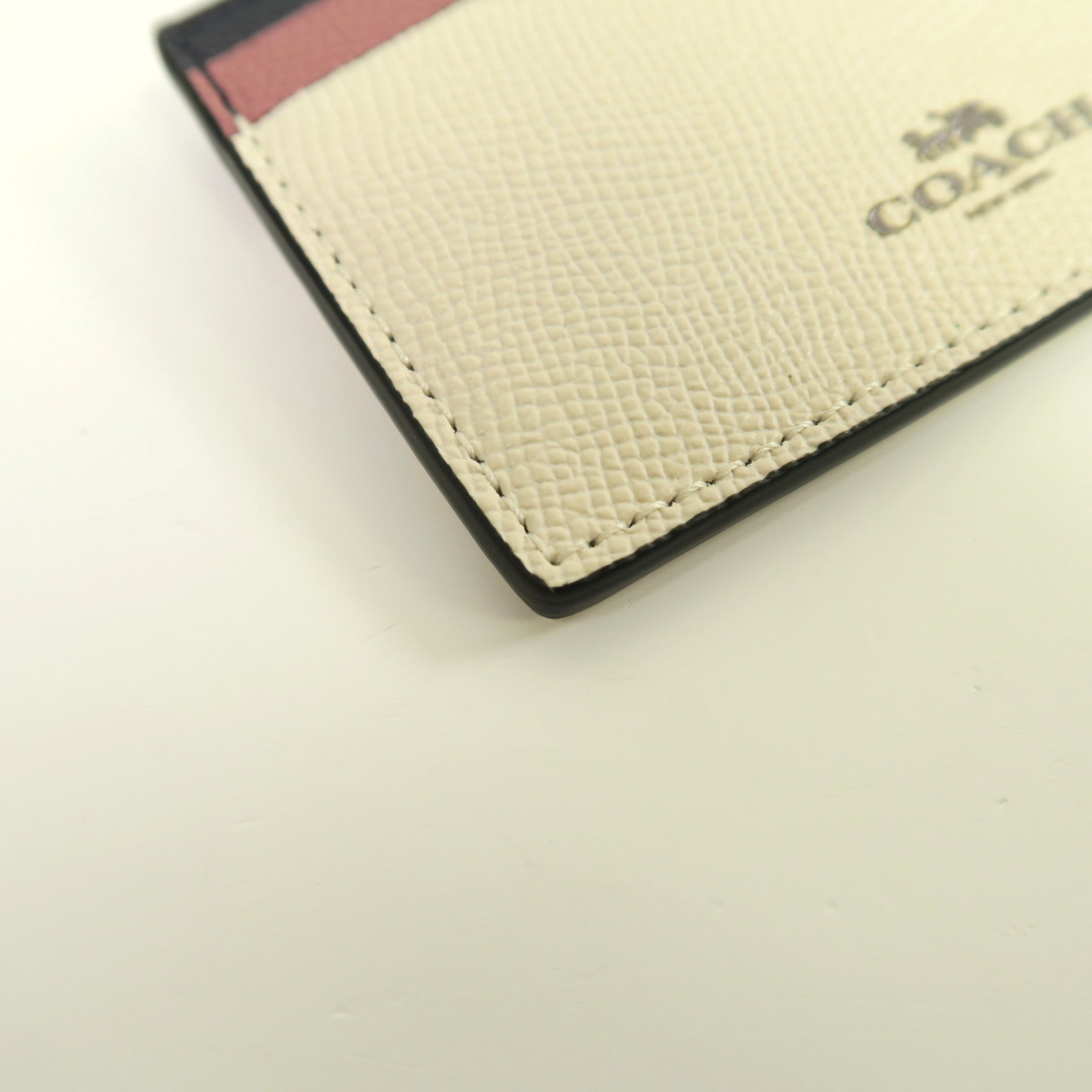 COACH 牛皮皮革Card Case卡片套白色/粉紅色/藍色