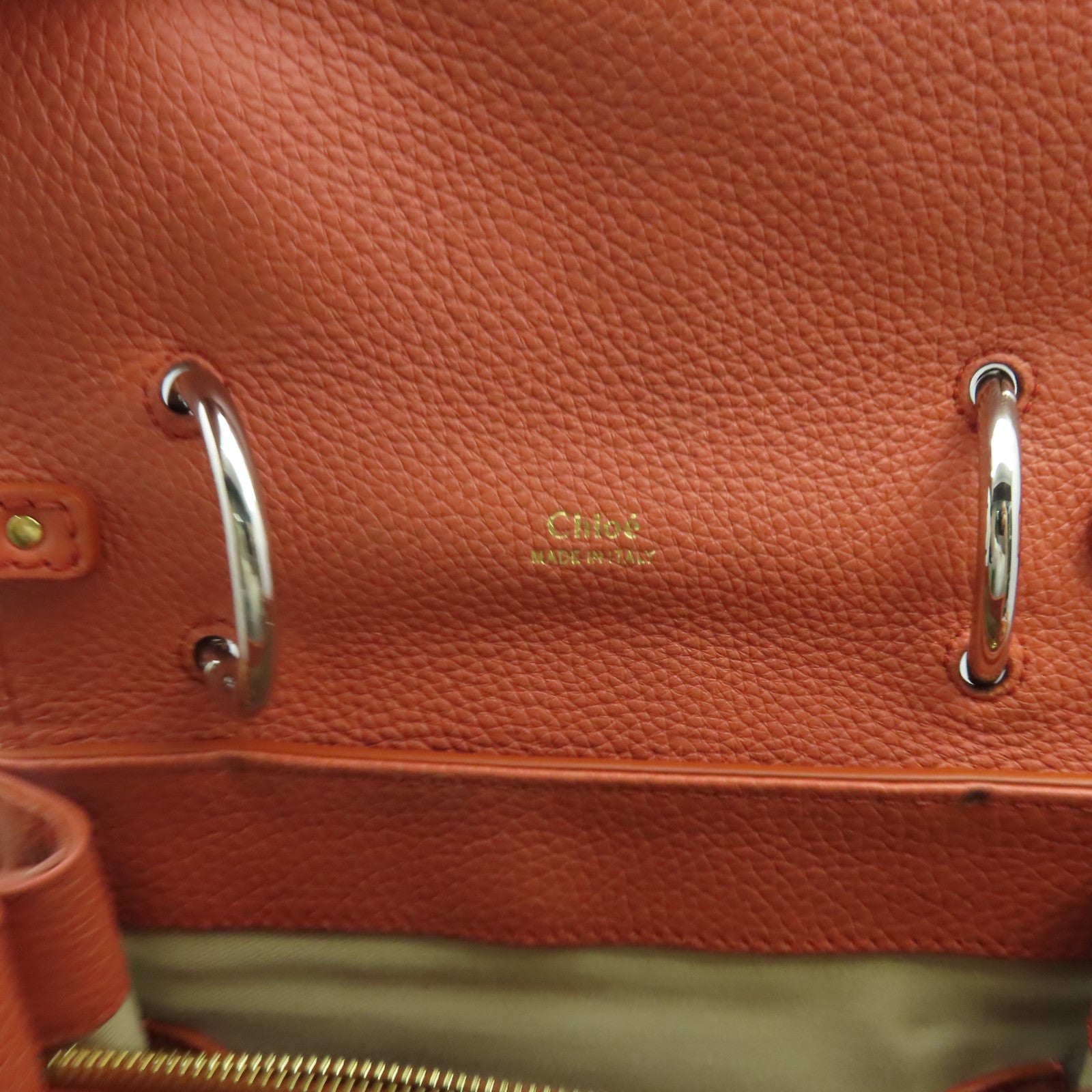 Chloe 牛皮皮革2Way Shoulder Bag手挽肩背兩用袋橙啡色