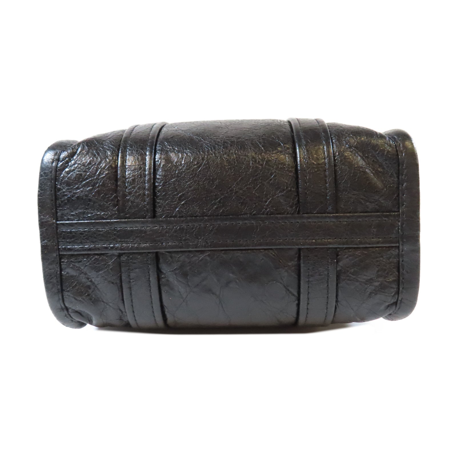 BALENCIAGA 牛皮皮革Shopper Bazar銀扣手挽肩背兩用袋黑色