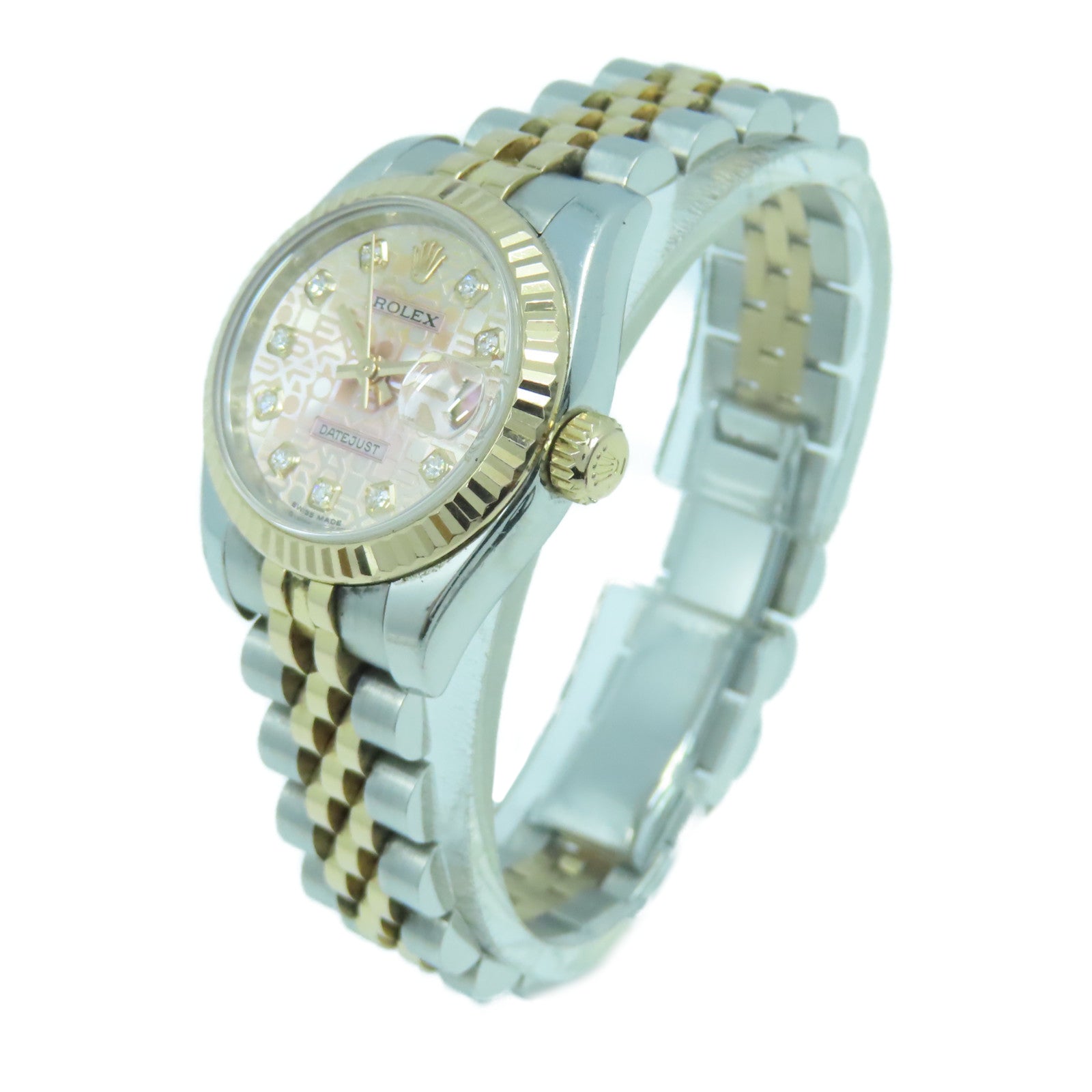 ROLEX 18K玫瑰金Datejust 26mm不鏽鋼手錶自動機芯粉紅色