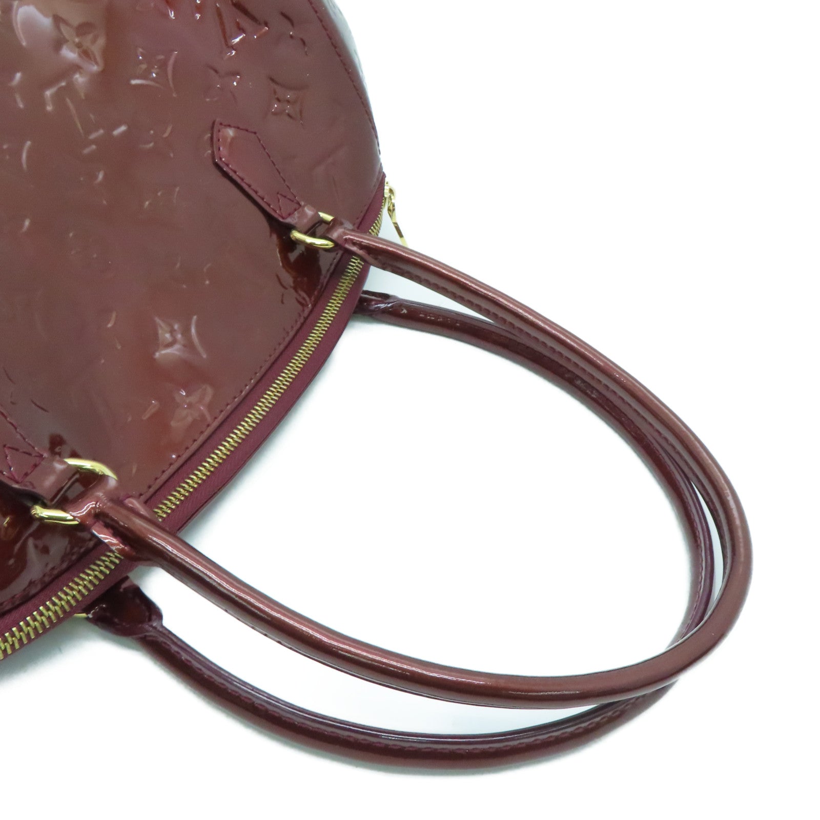 LOUIS VUITTON 【Sharp Discount】Vernis Sherwood GM Gold Buckle Hand Bag Wine Red