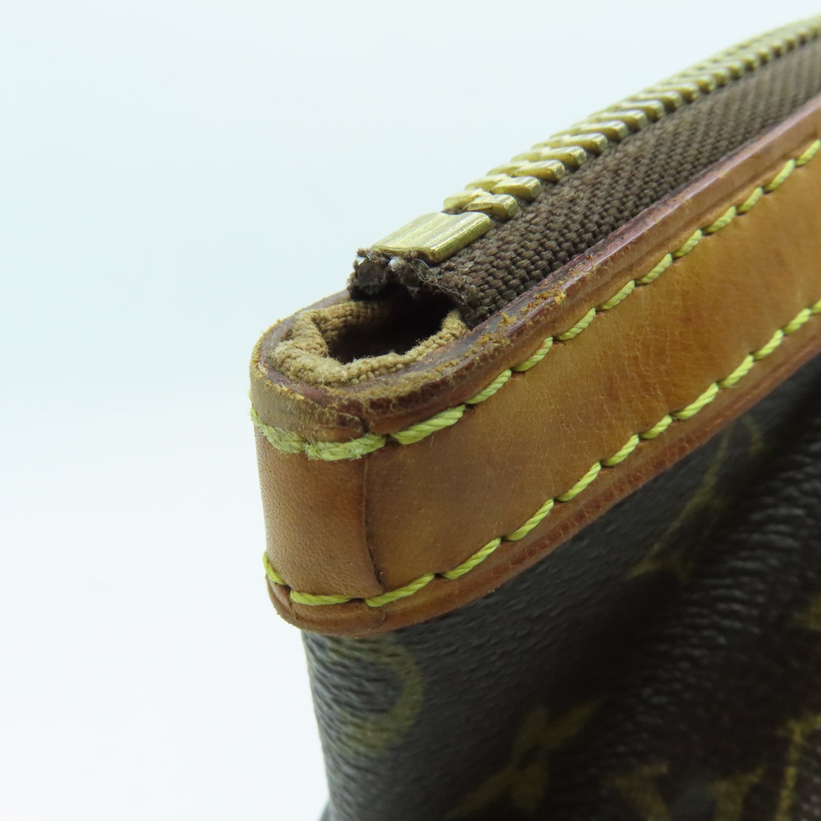 LOUIS VUITTON Monogram Tivoli PM Handle Bag Gold Buckle Brown