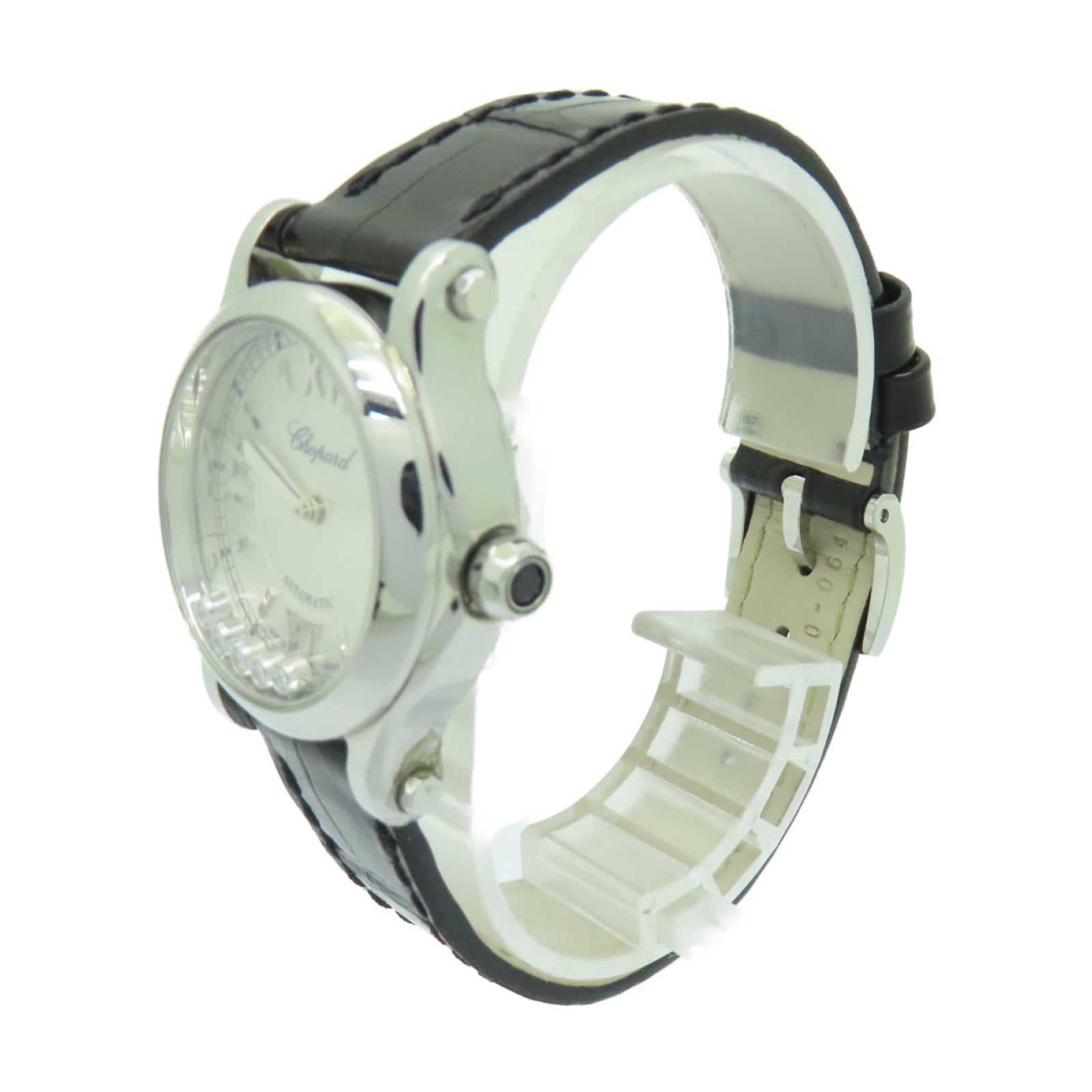 Chopard Happy Sport 5 Dia皮革/不鏽鋼手錶自動機芯白色