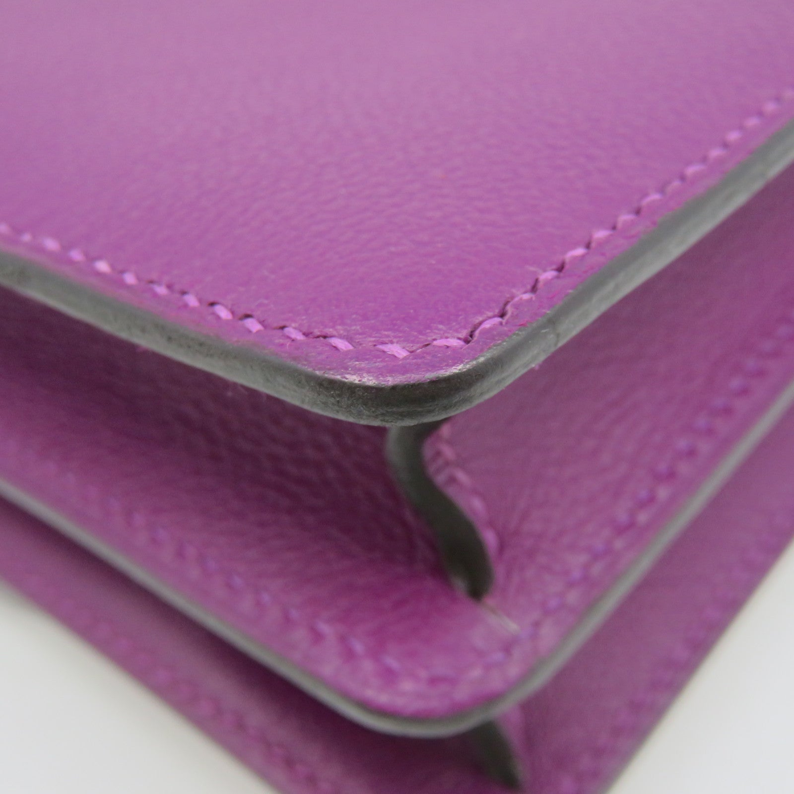 HERMES Ecercolor皮革Mini Roulis Shoulder Bag金扣肩背袋紫色