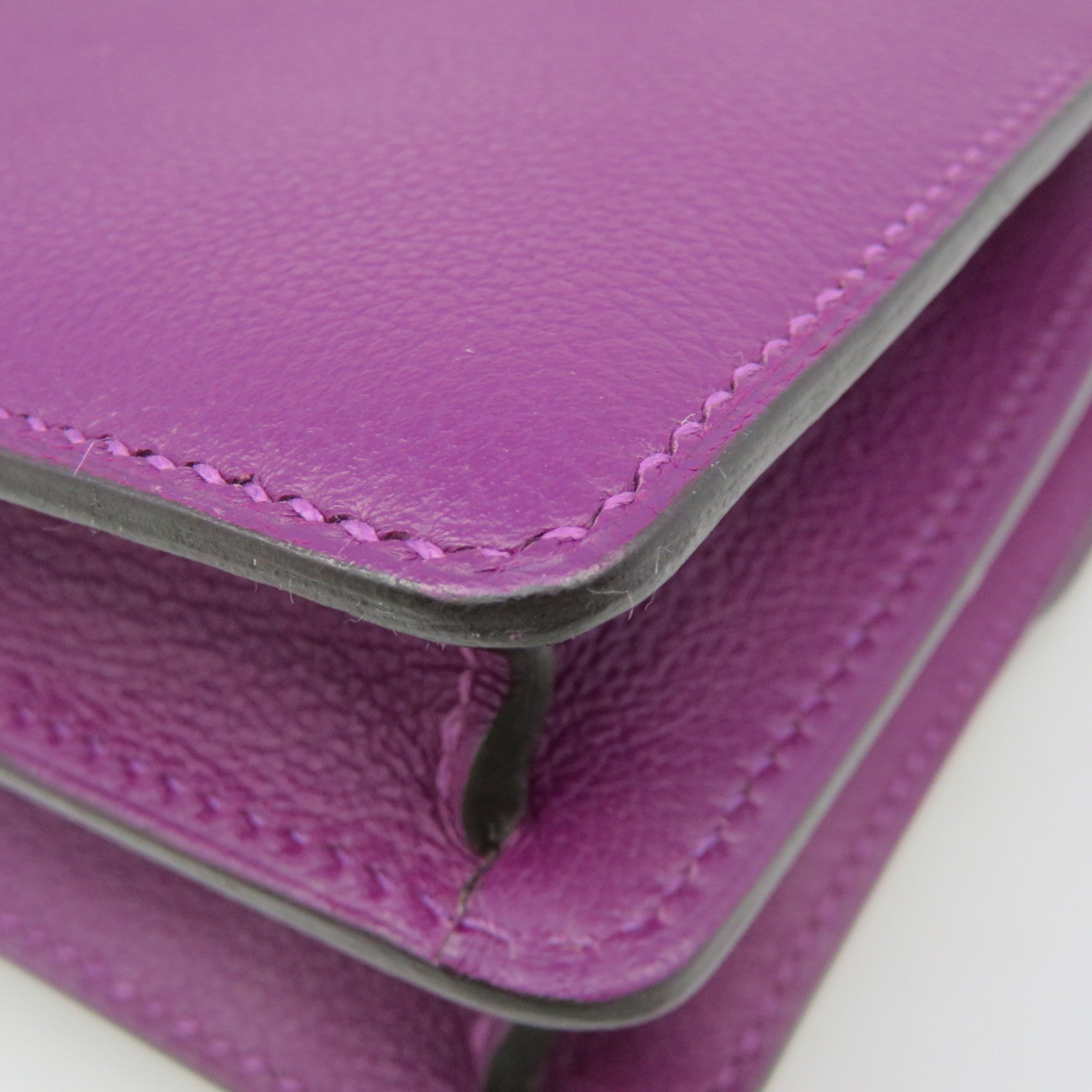 HERMES Ecercolor皮革Mini Roulis Shoulder Bag金扣肩背袋紫色
