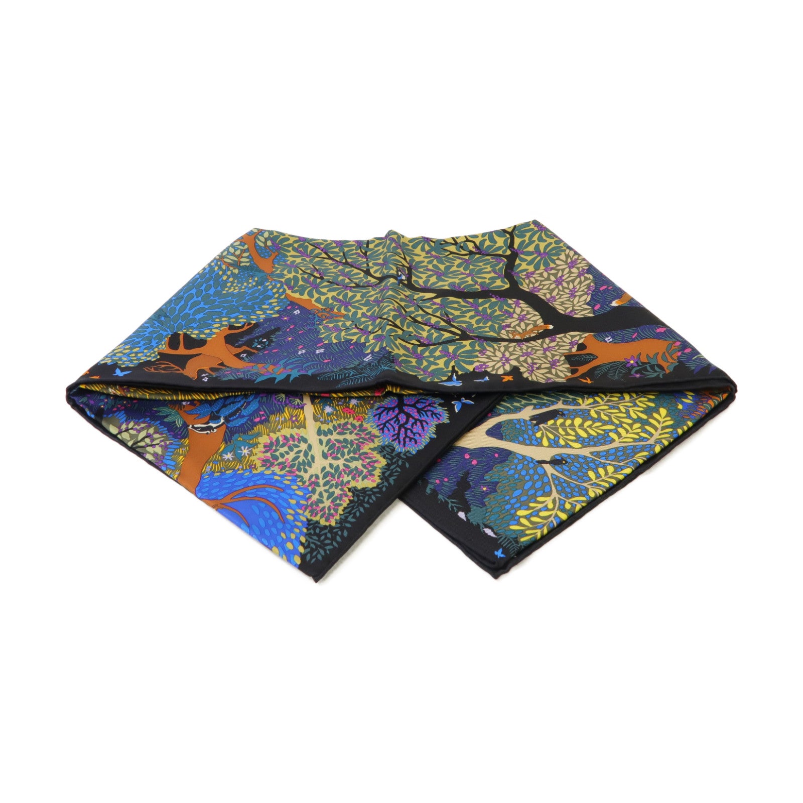 HERMES 絲質Scarf絲巾黒色/彩色