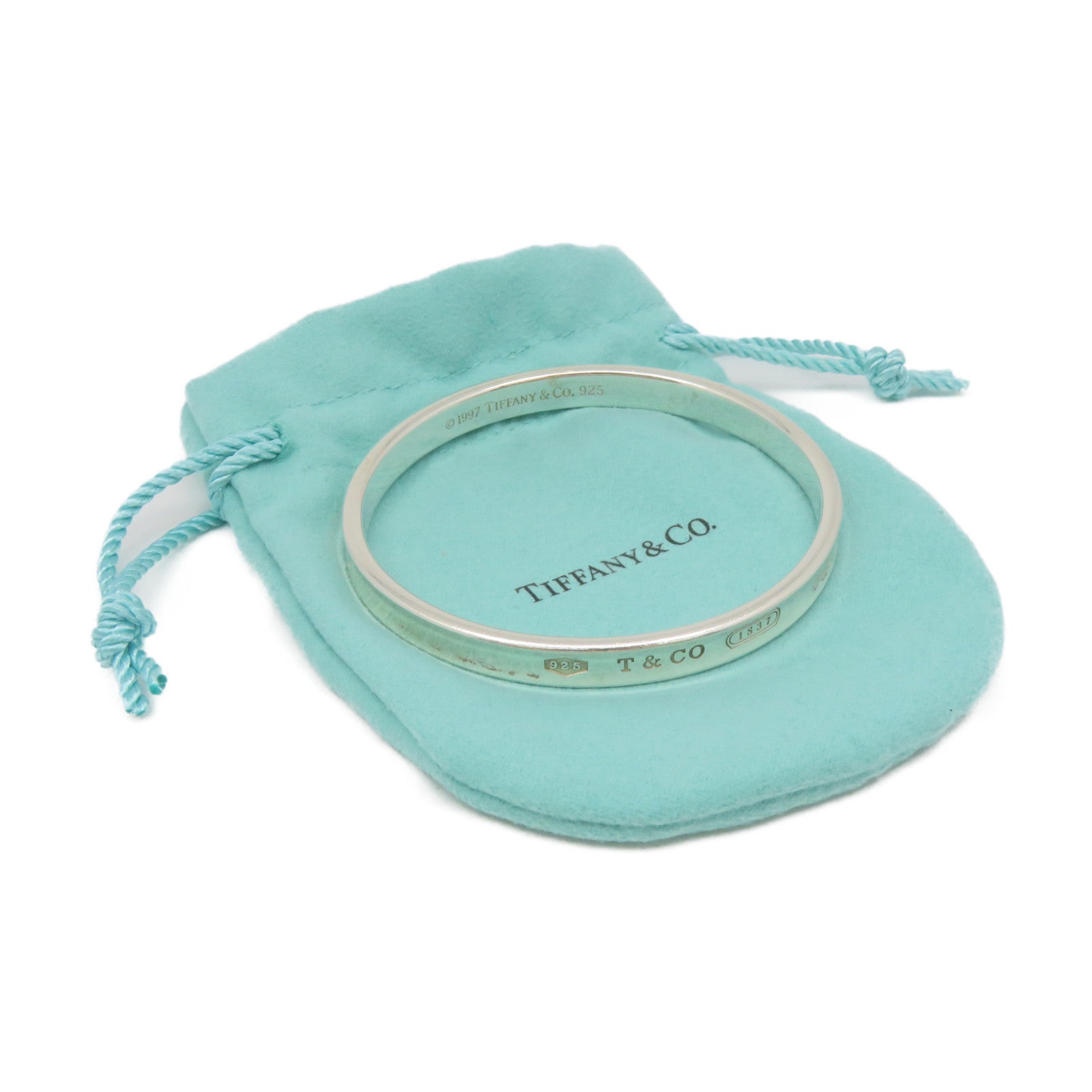 TIFFANY&amp;CO 925 Sterling Silver 1837 Bangle Bangle